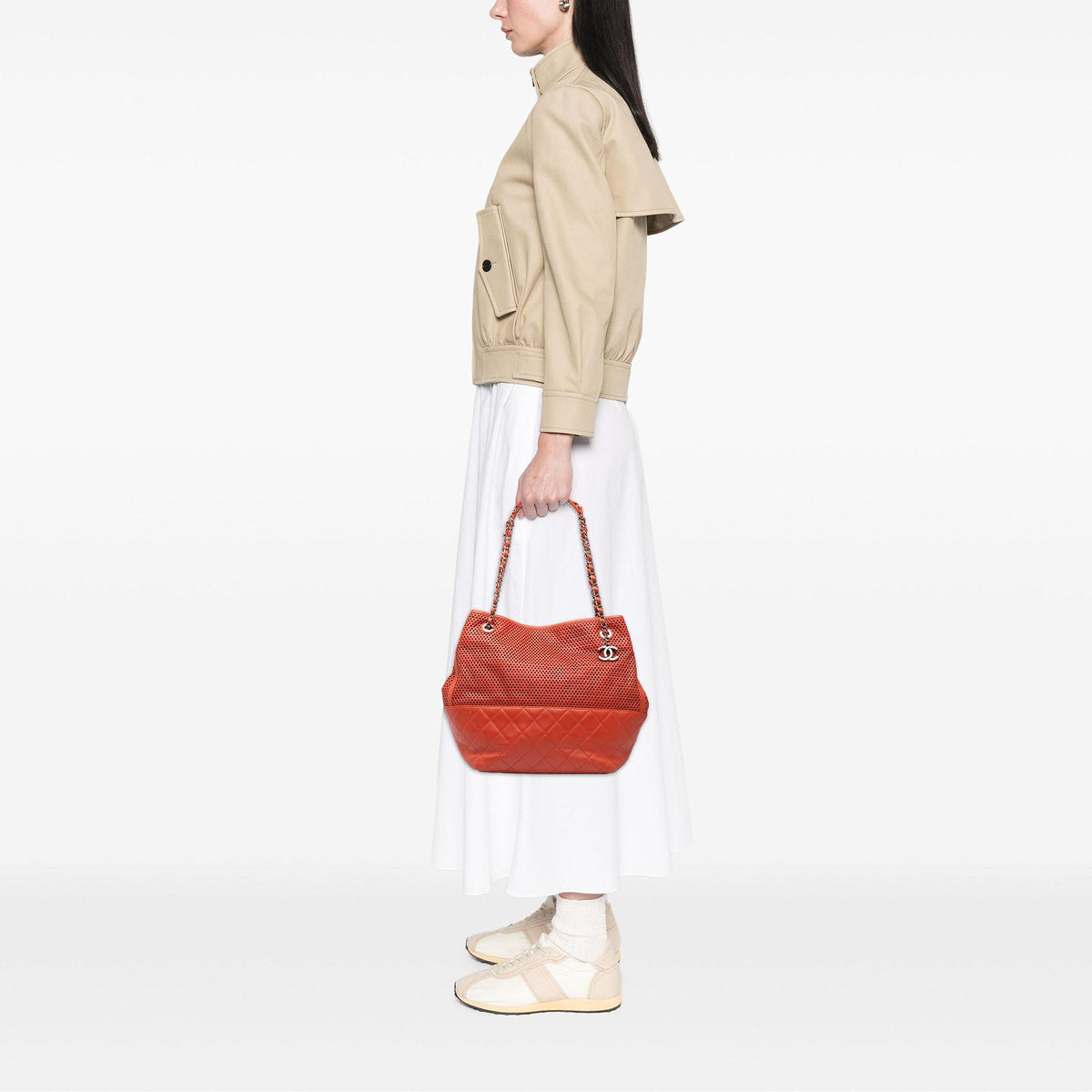 Chanel Perforated Calfskin Up In The Air North South Tote