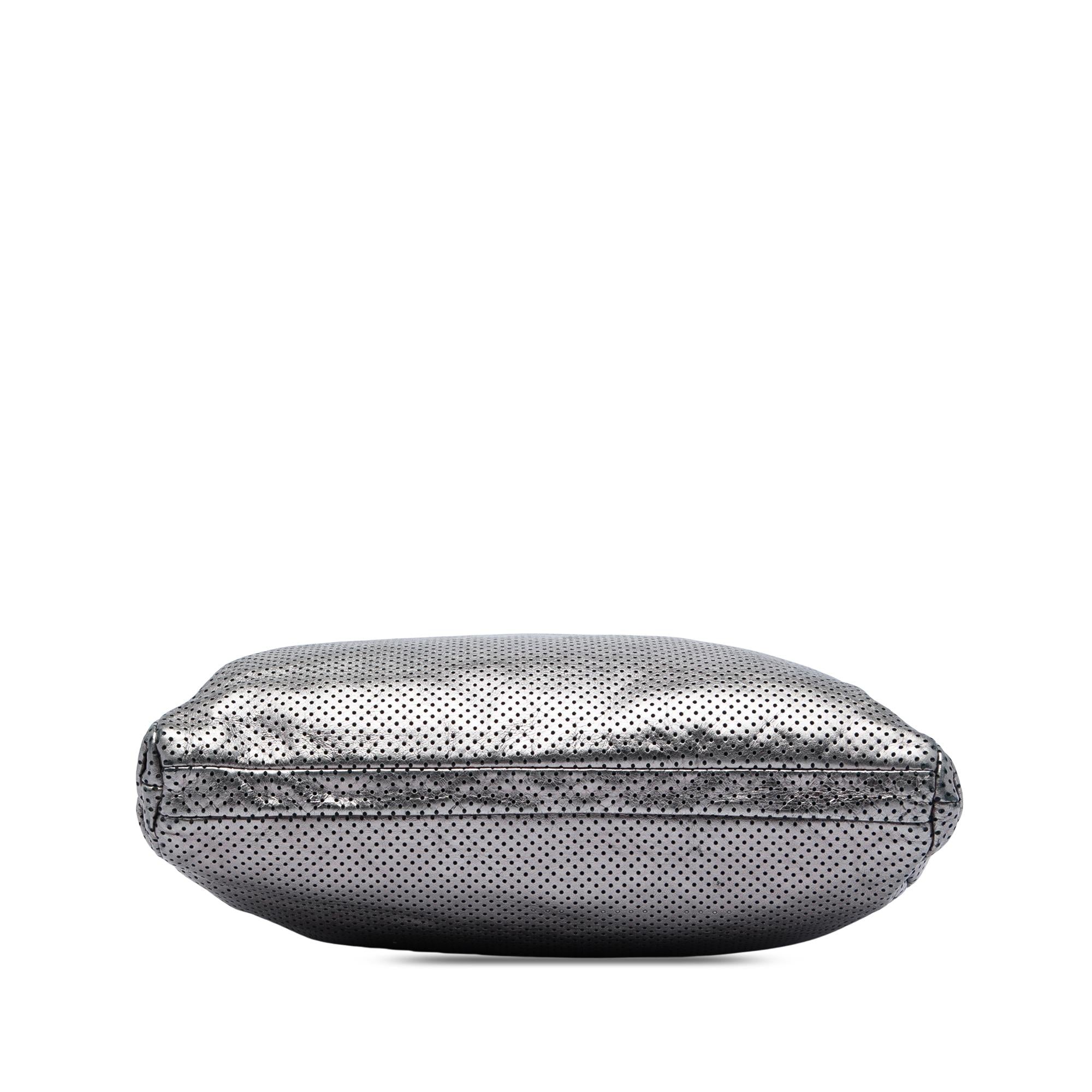 Chanel Perforated Crackled Metallic Calfskin Drill Tote
