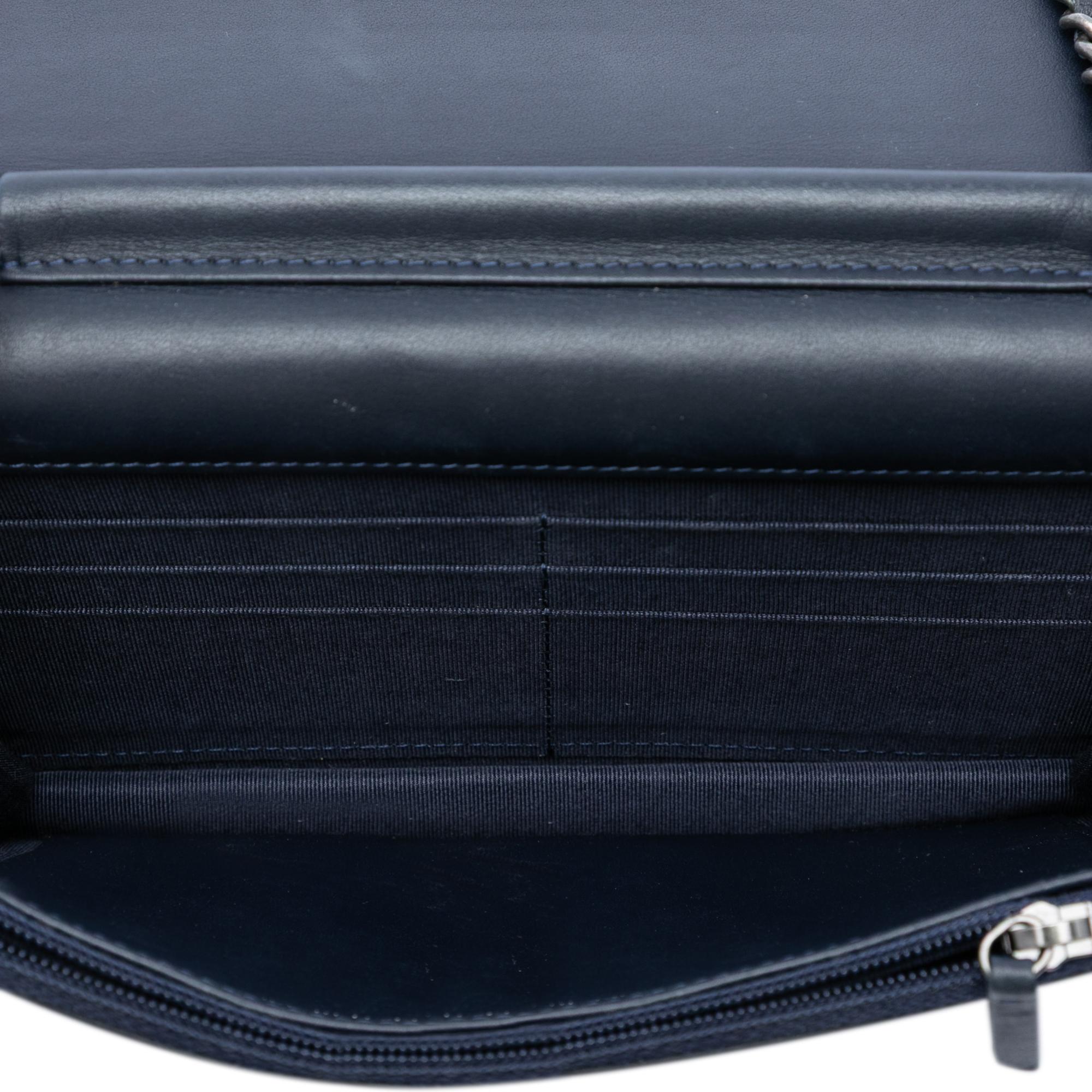 Chanel Printed Denim and Calfskin Gabrielle Wallet On Chain