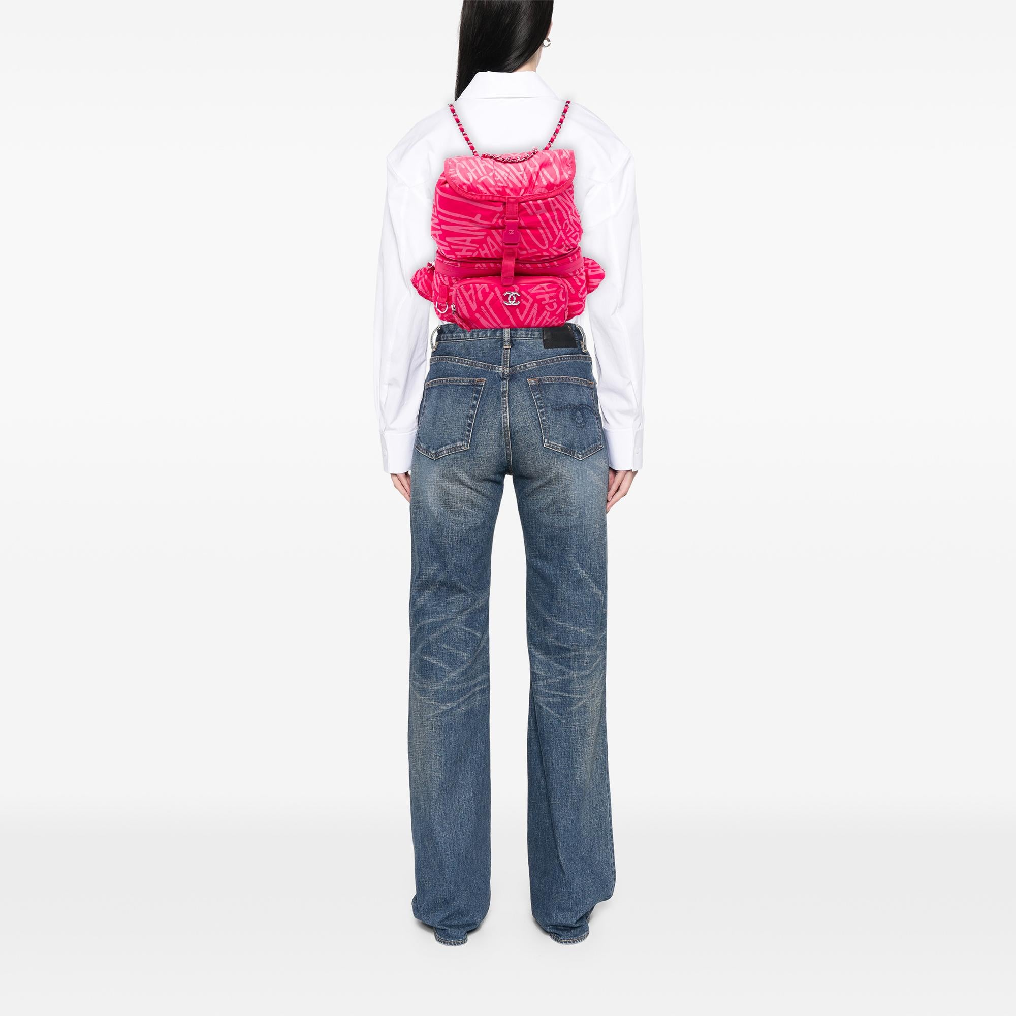 Chanel Printed Nylon Coco Neige Convertible Backpack