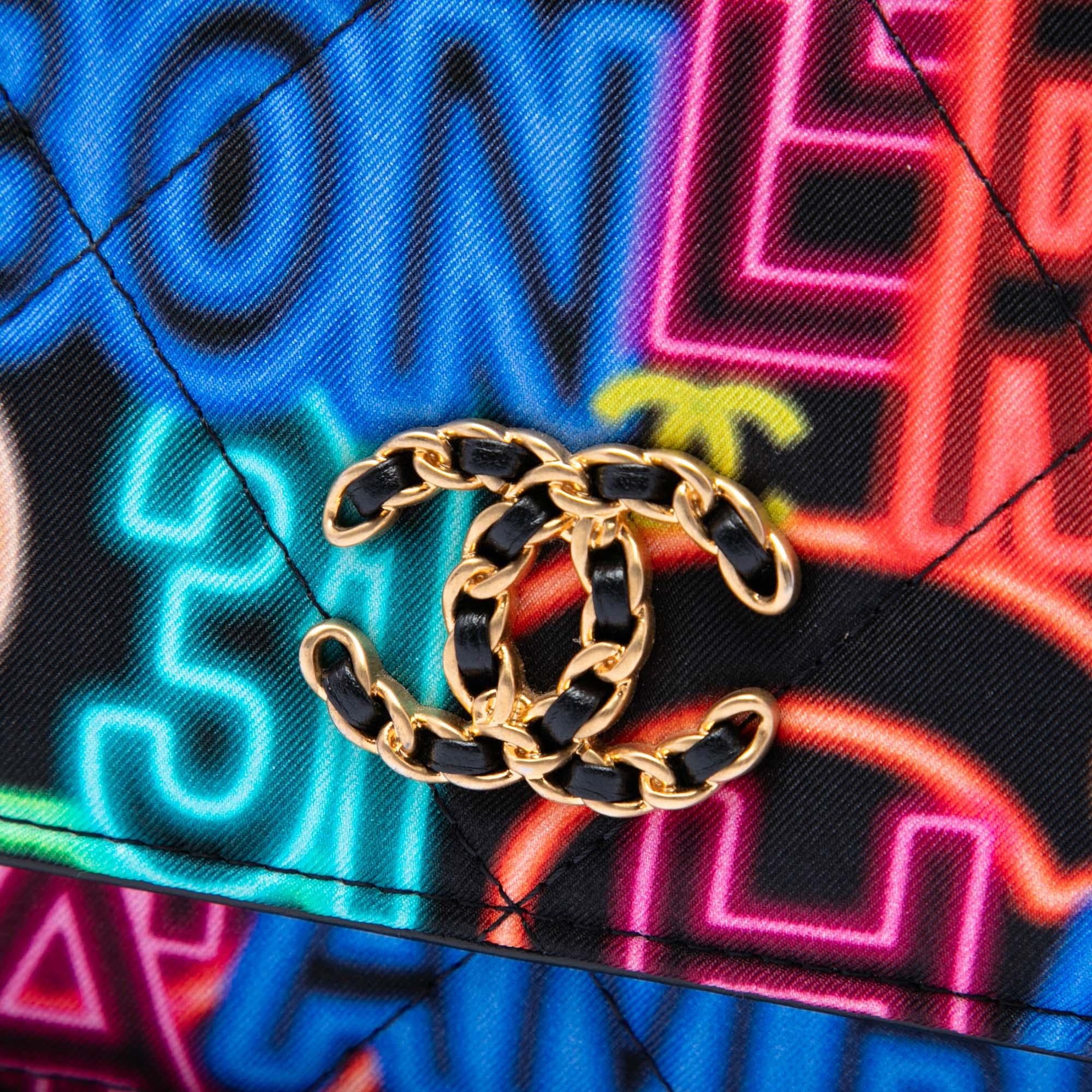 Chanel Printed Nylon Graffiti 19 Wallet on Chain