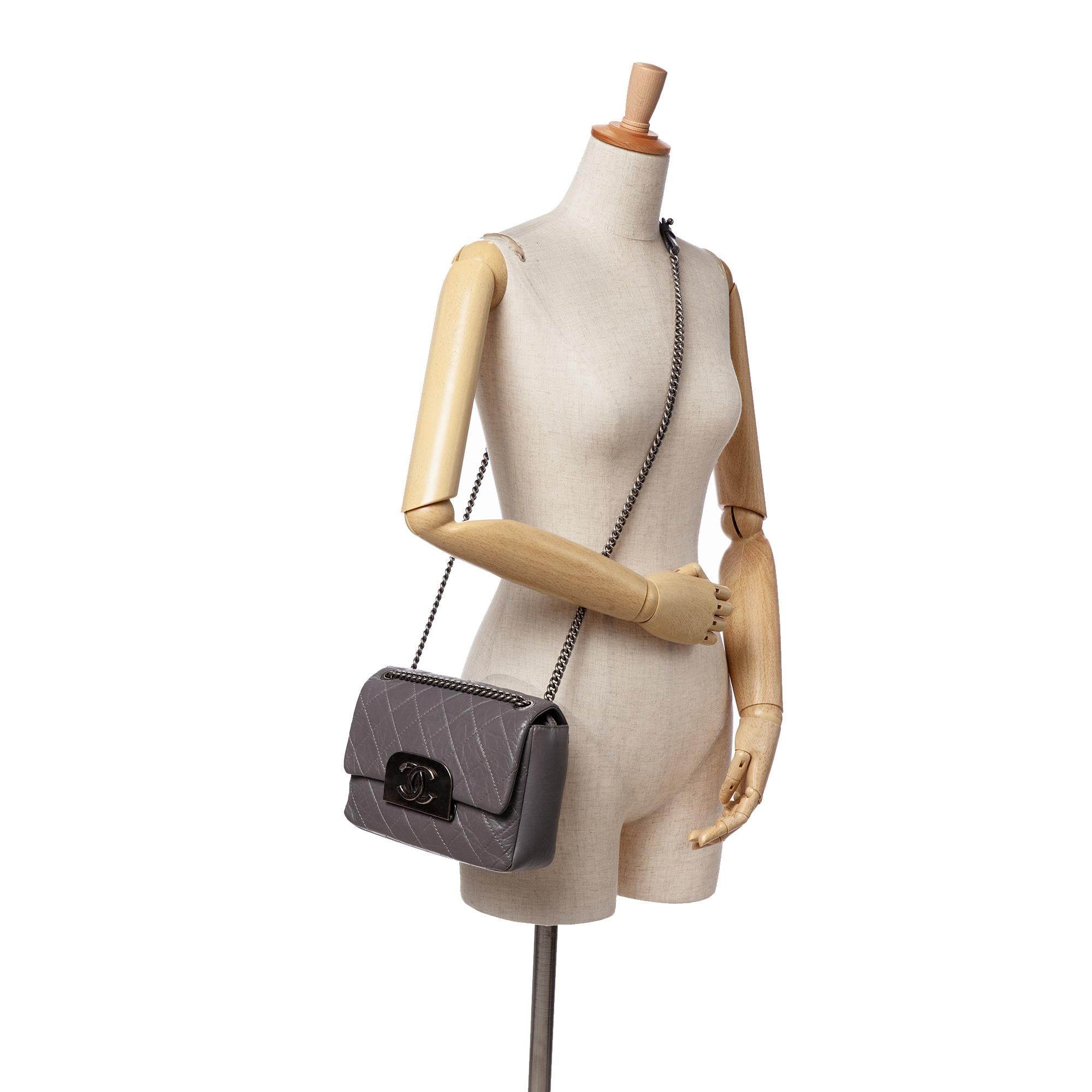 Chanel Quilted Aged Calfskin CC Square Flap