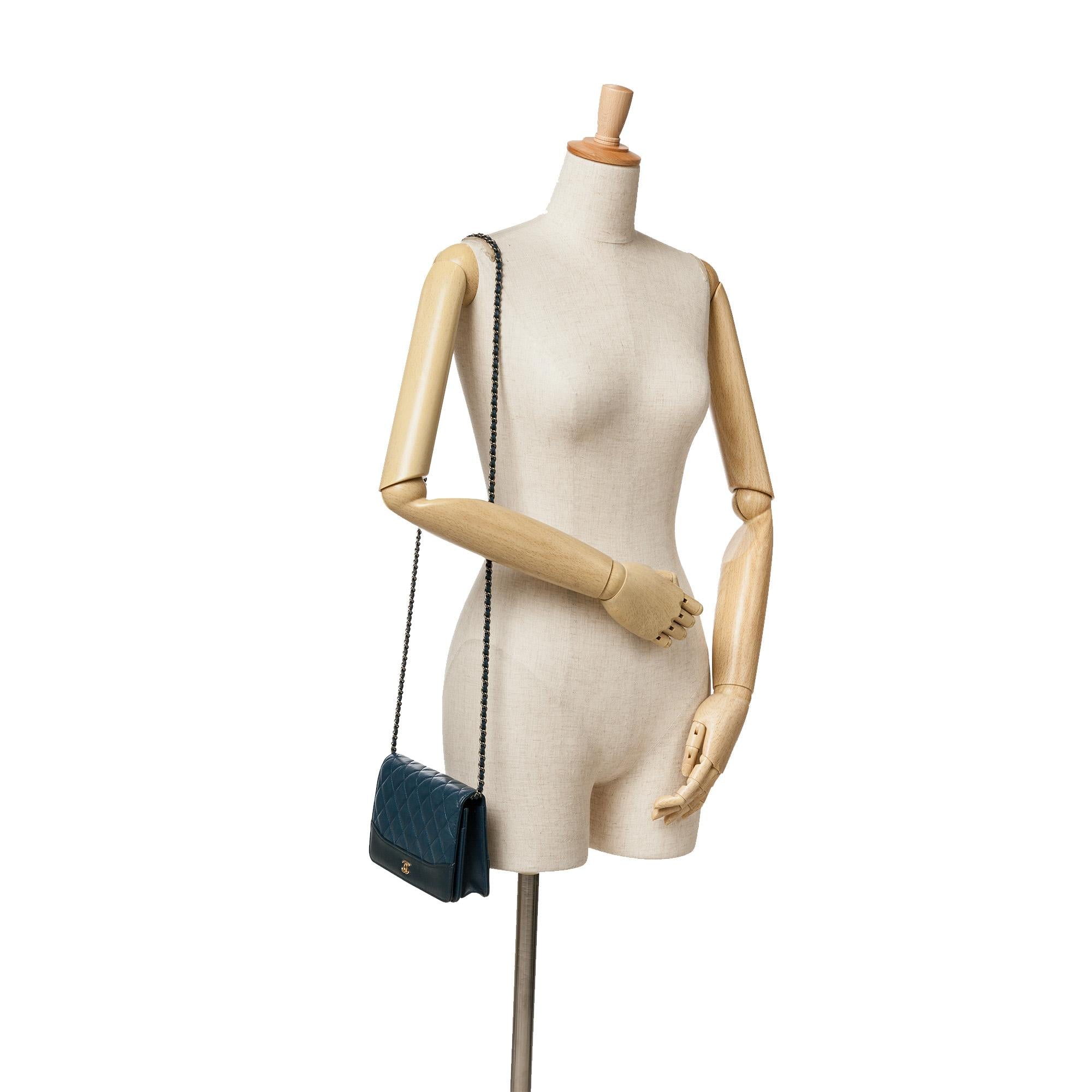 Chanel Quilted Aged Calfskin Gabrielle Wallet On Chain