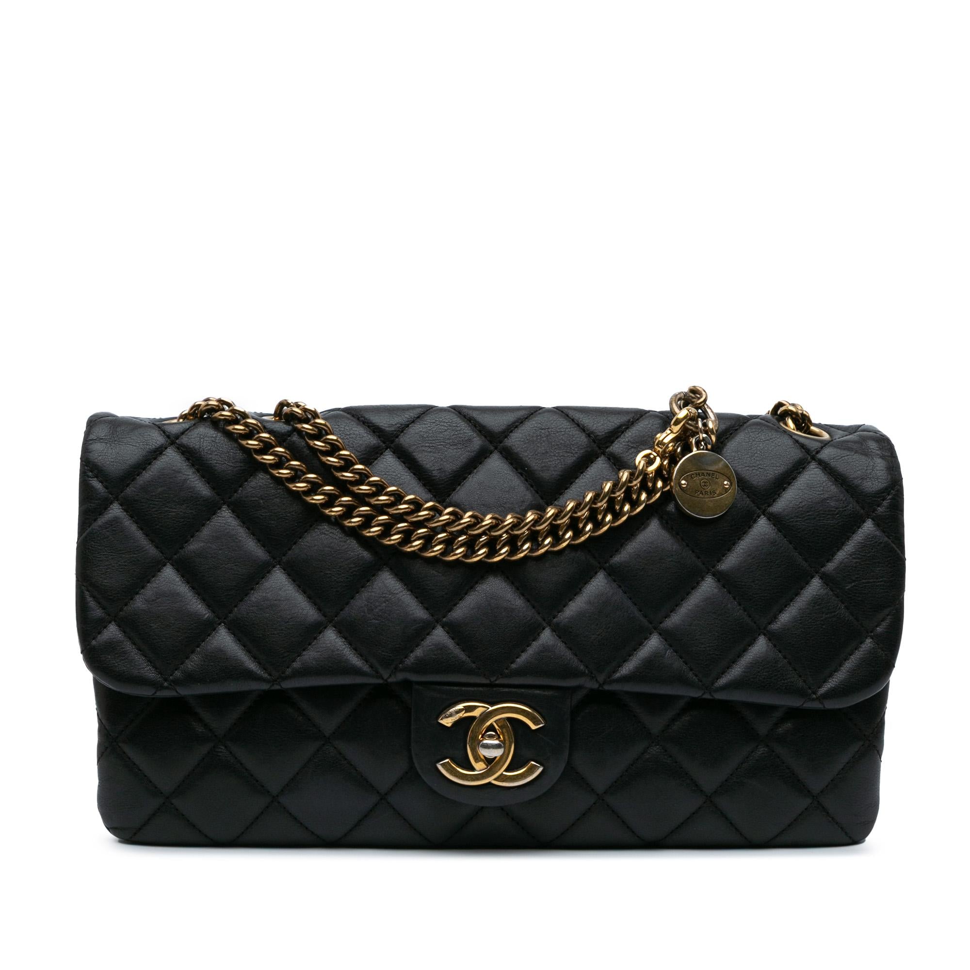 Chanel Quilted Calfskin CC Crown Flap