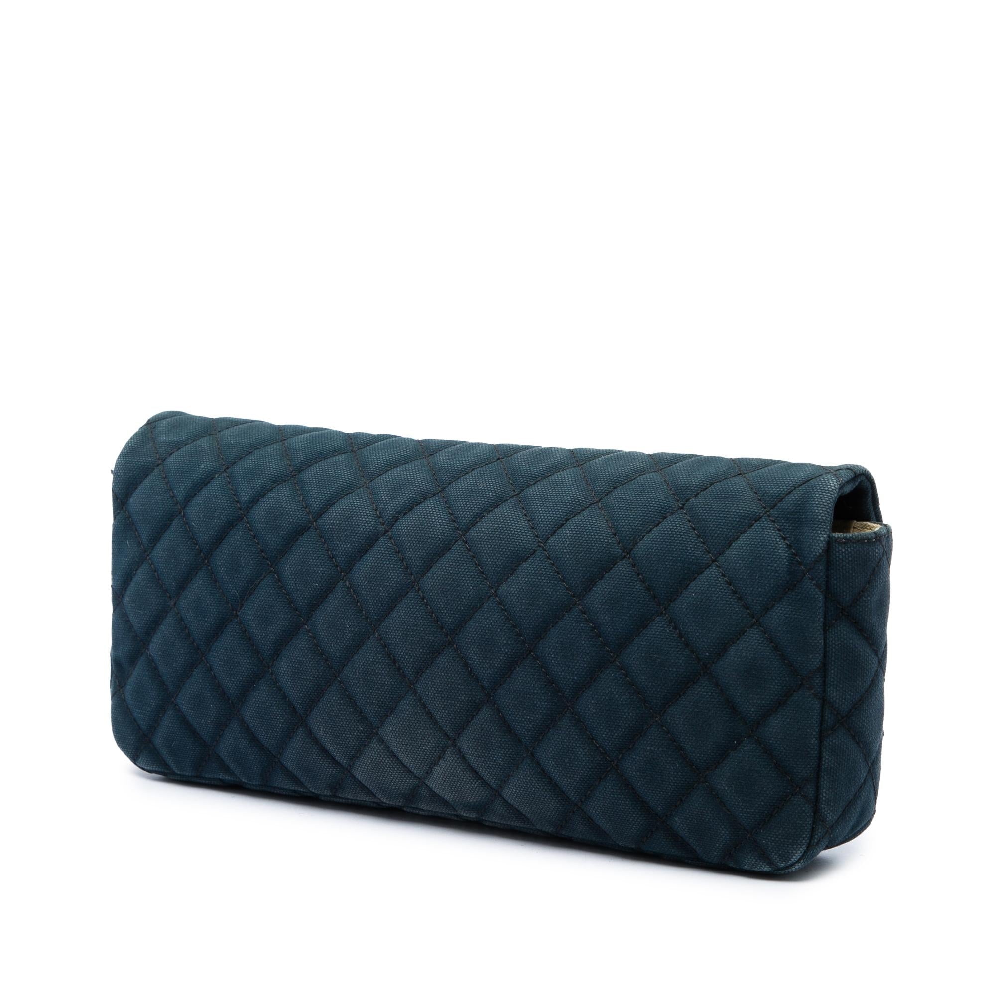 Chanel Quilted Canvas CC Cruise East West Flap Clutch