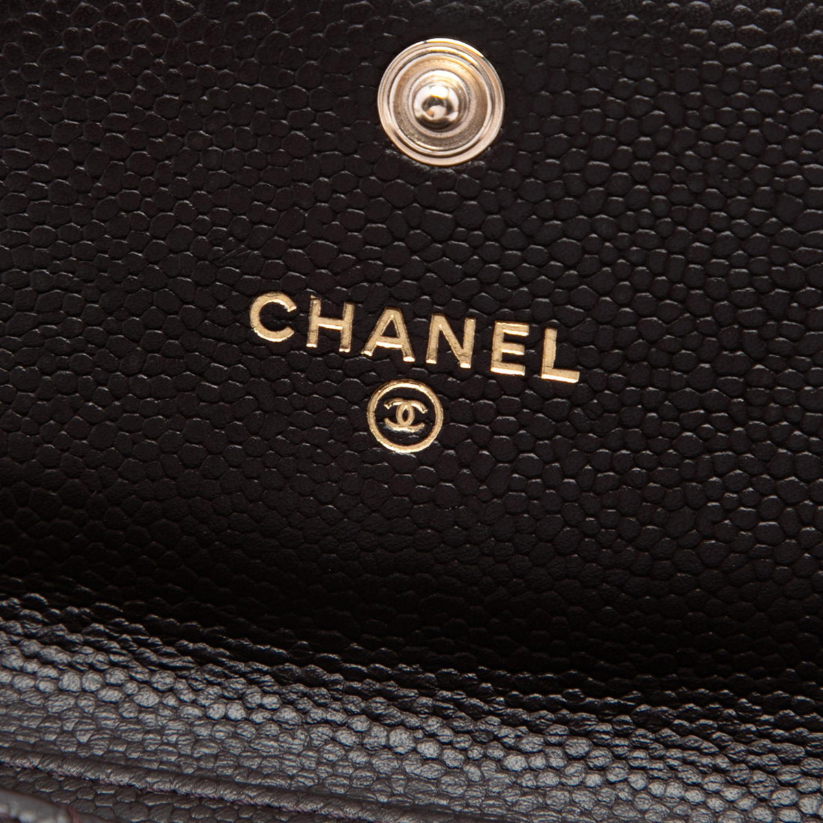 Chanel Quilted Caviar Boy Card Holder with Chain