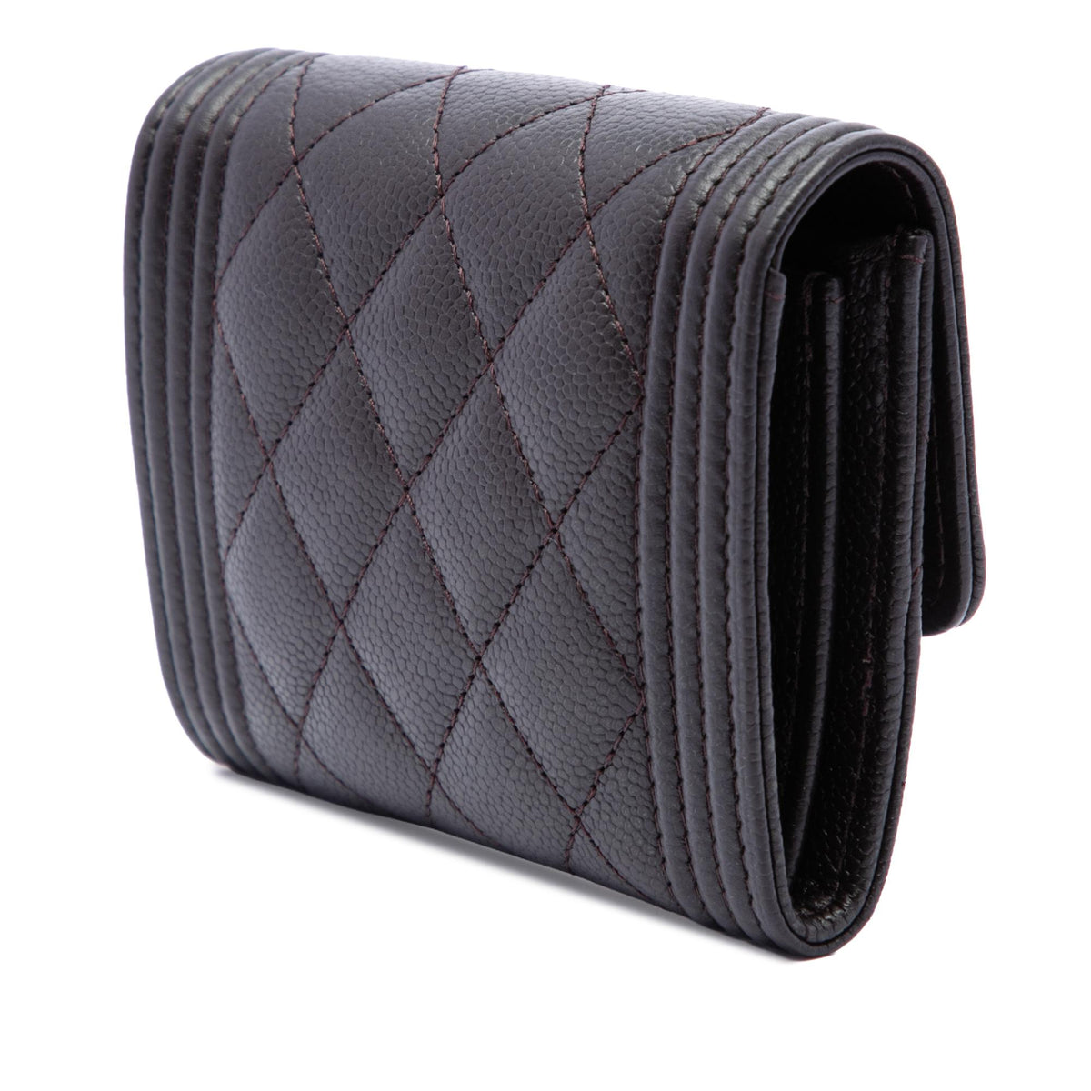 Chanel Quilted Caviar Boy Card Holder with Chain