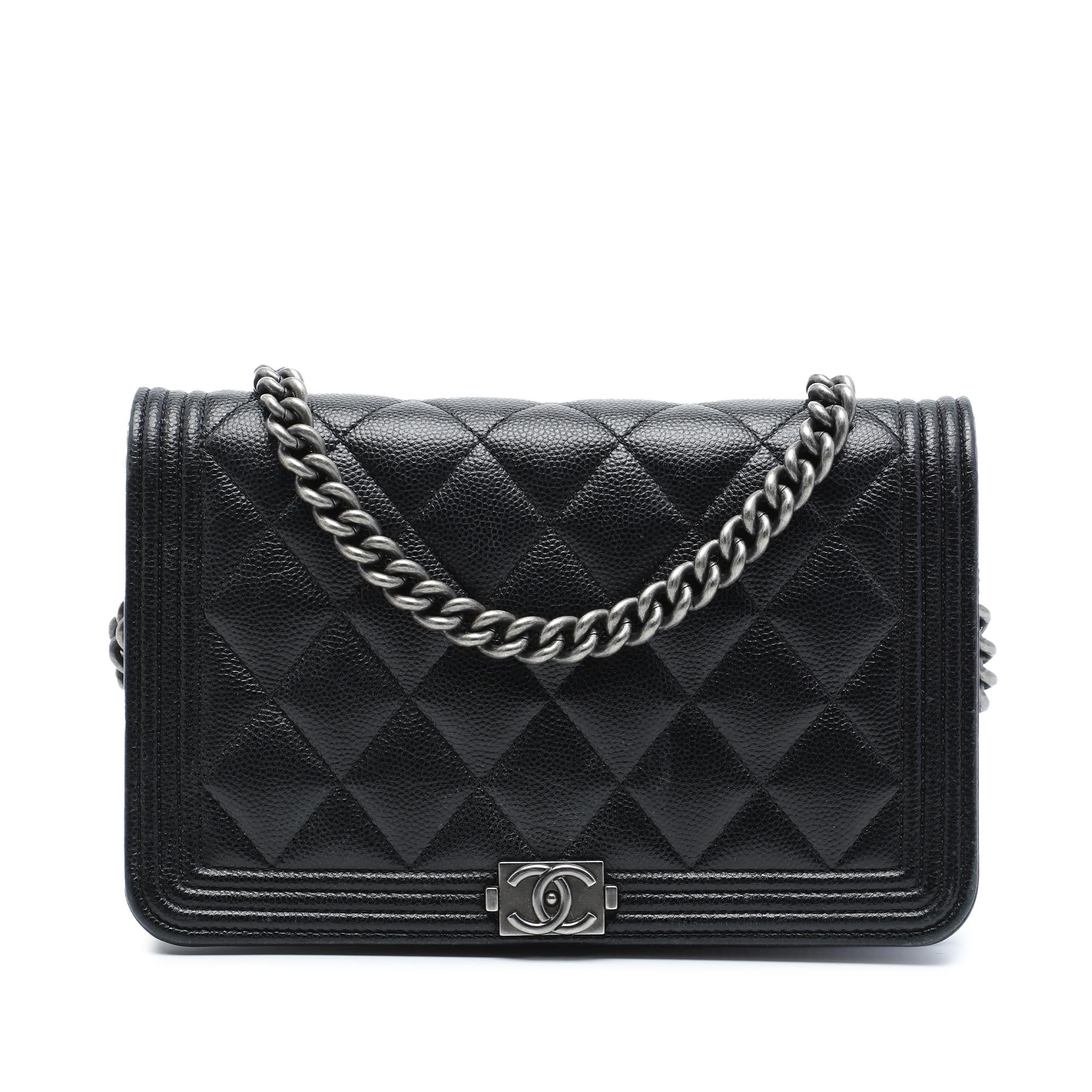 Chanel Quilted Caviar Boy Wallet on Chain