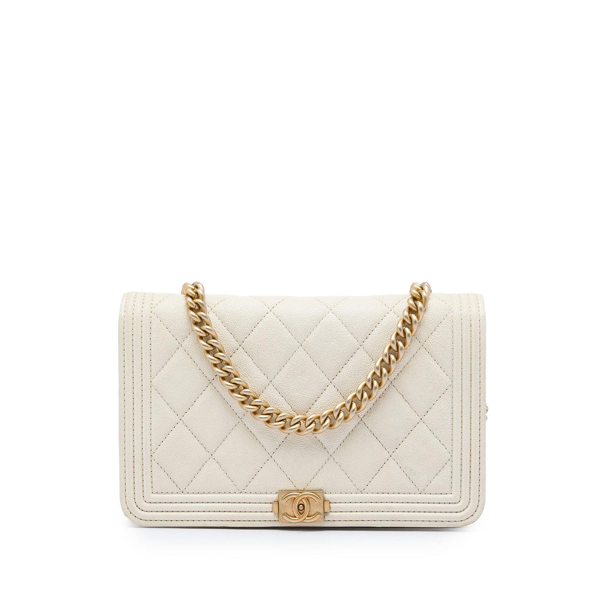 Chanel Quilted Caviar Boy Wallet on Chain