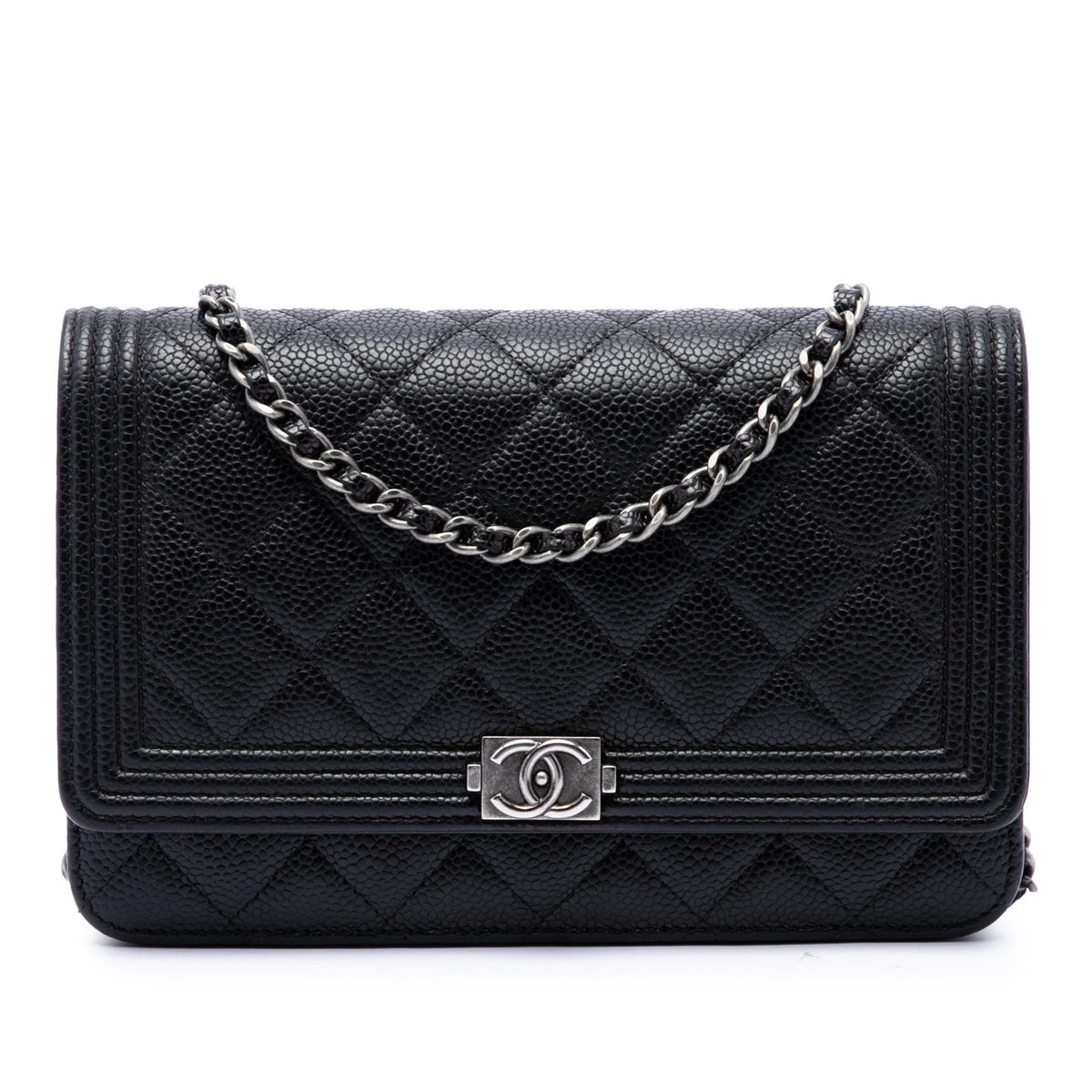 Chanel Quilted Caviar Boy Wallet on Chain