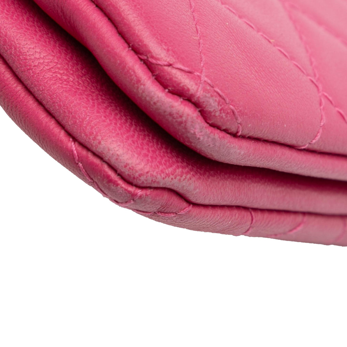Chanel Quilted Caviar CC Enamel Double Zip Clutch