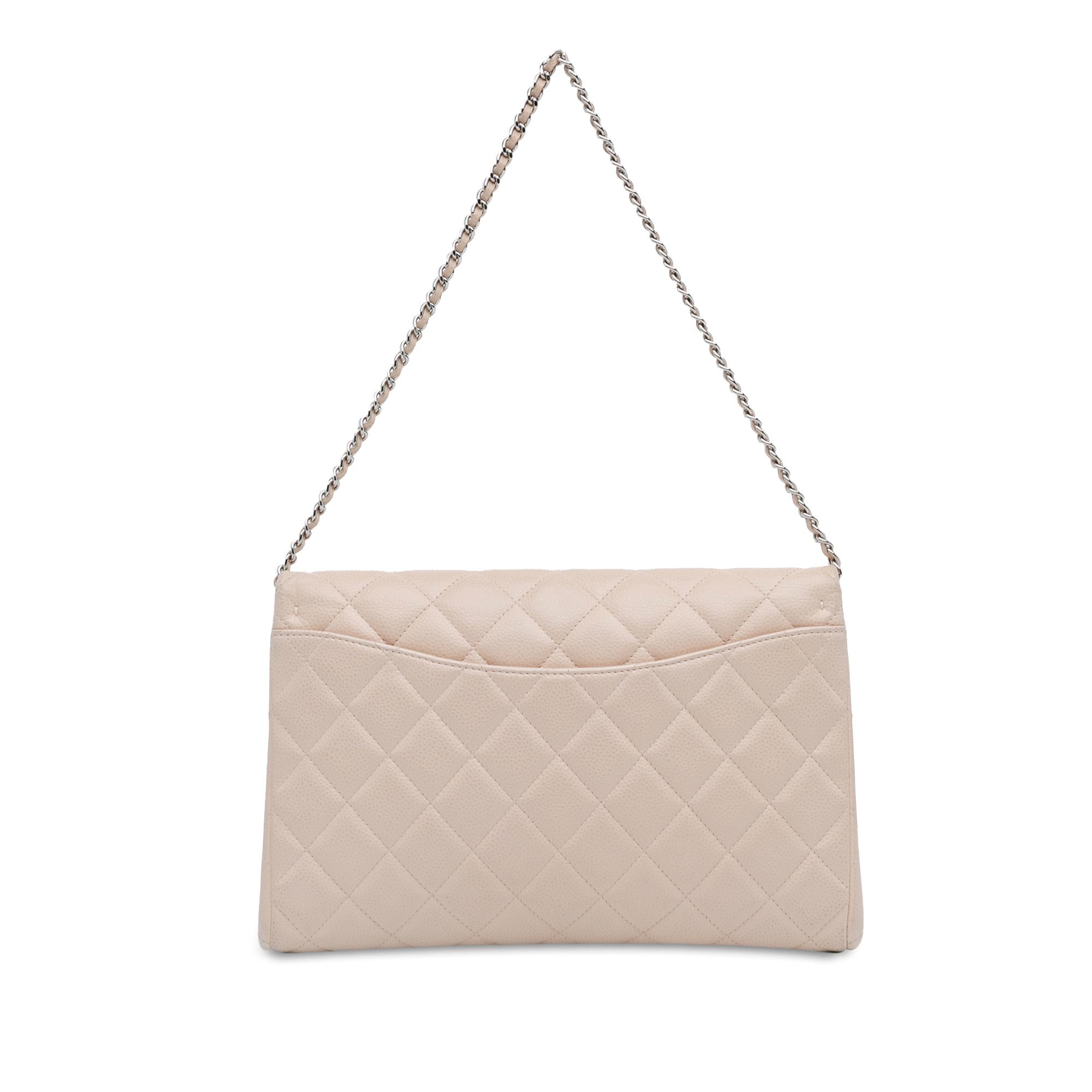 Chanel Quilted Caviar Flap Clutch with Chain (SHG-7v4fjq)