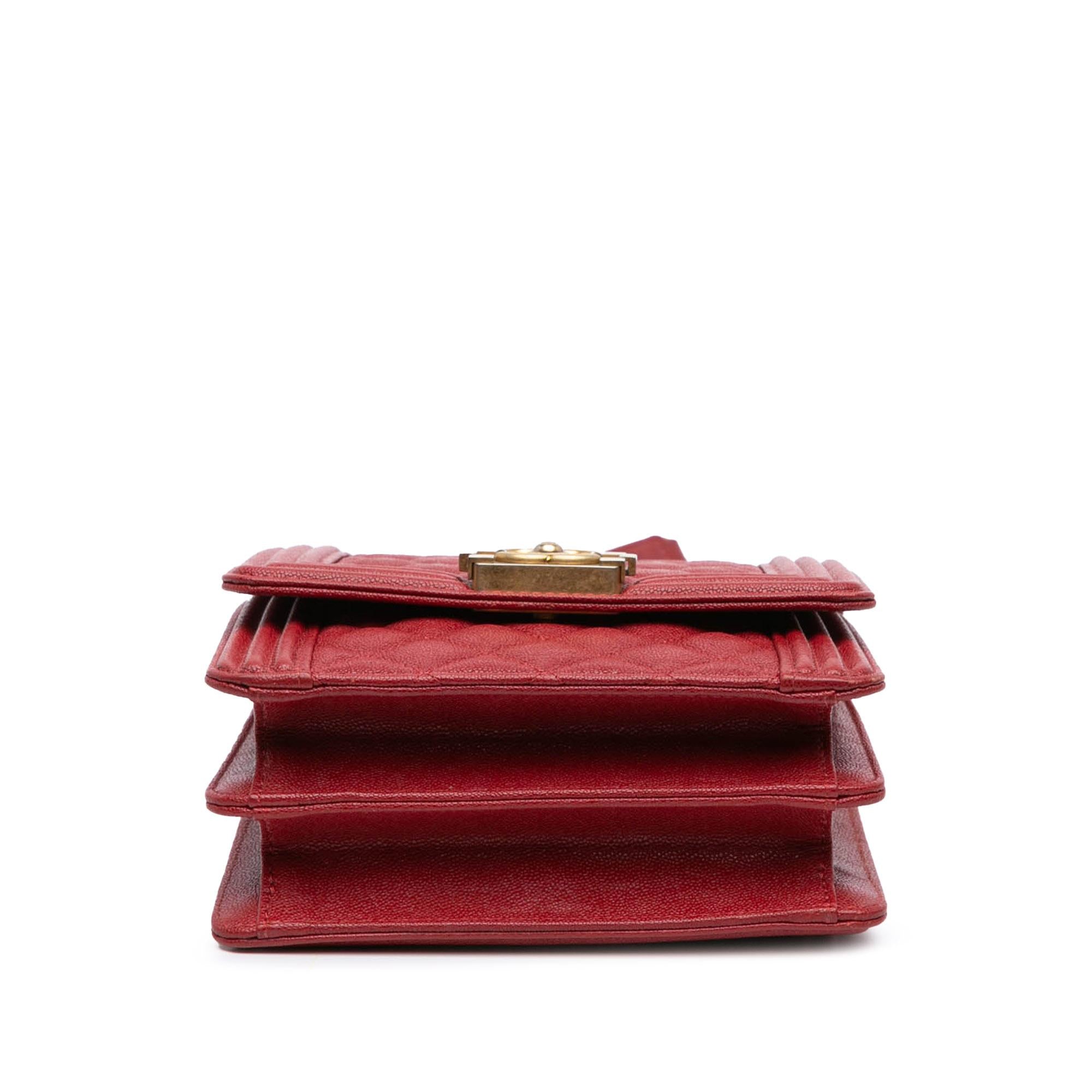 Chanel Quilted Caviar North South Boy Flap