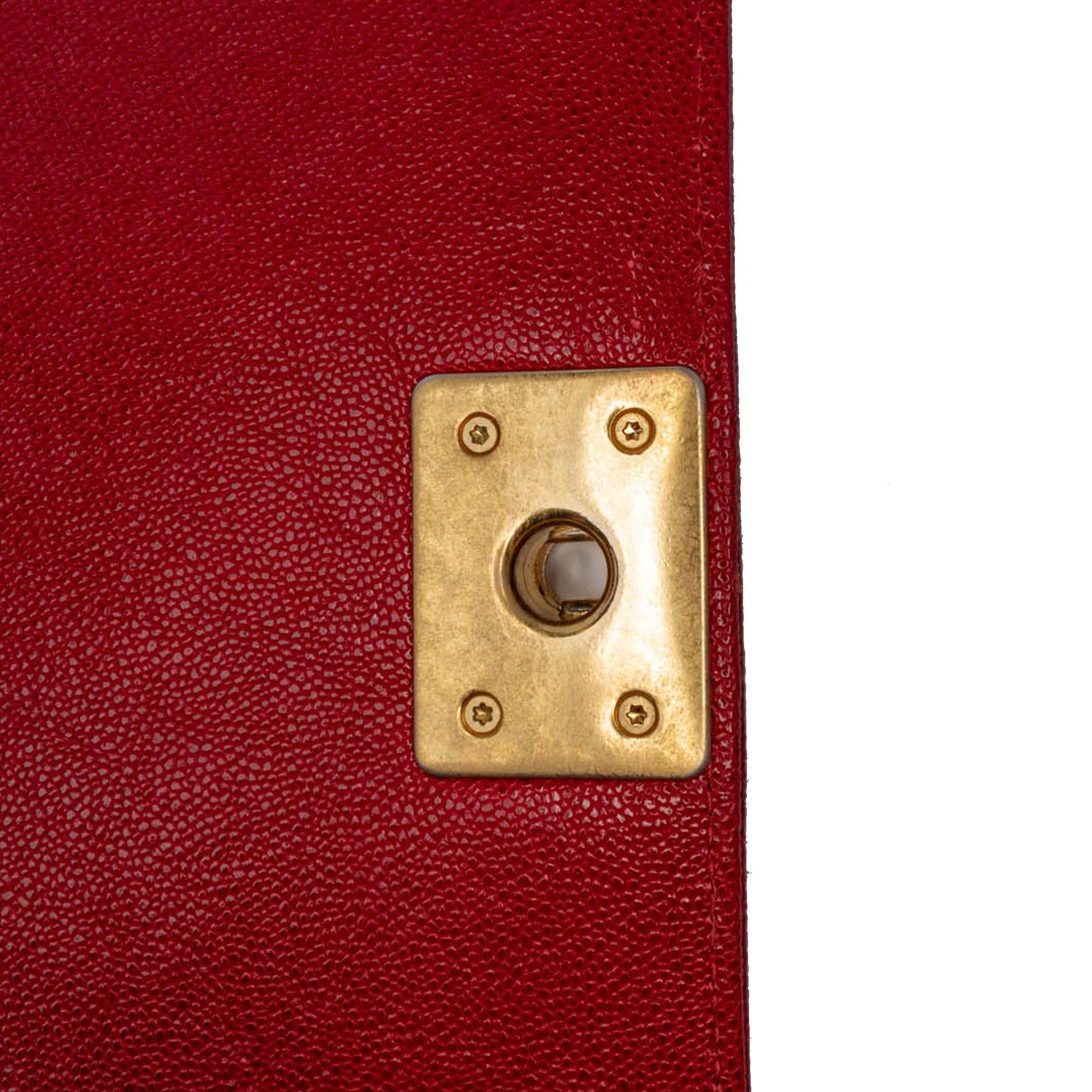 Chanel Quilted Caviar North South Boy Flap