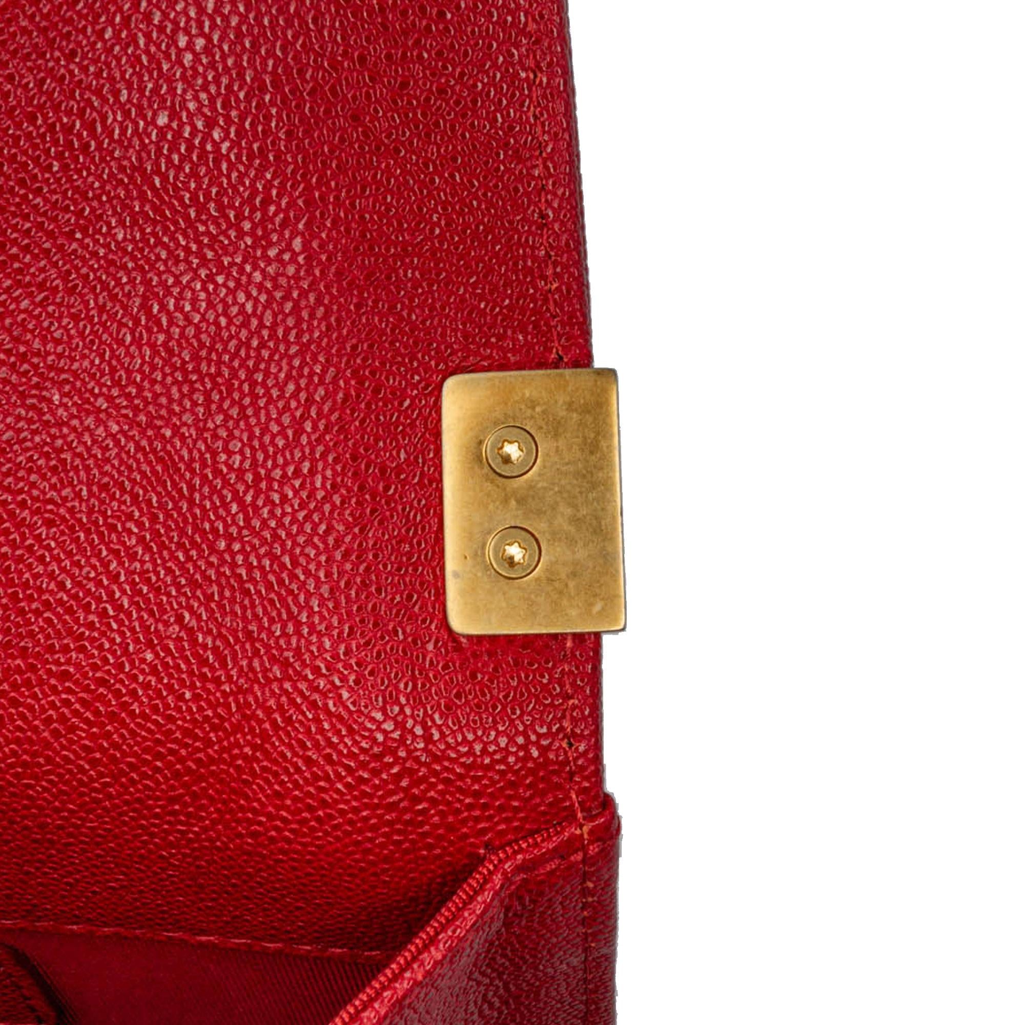 Chanel Quilted Caviar North South Boy Flap