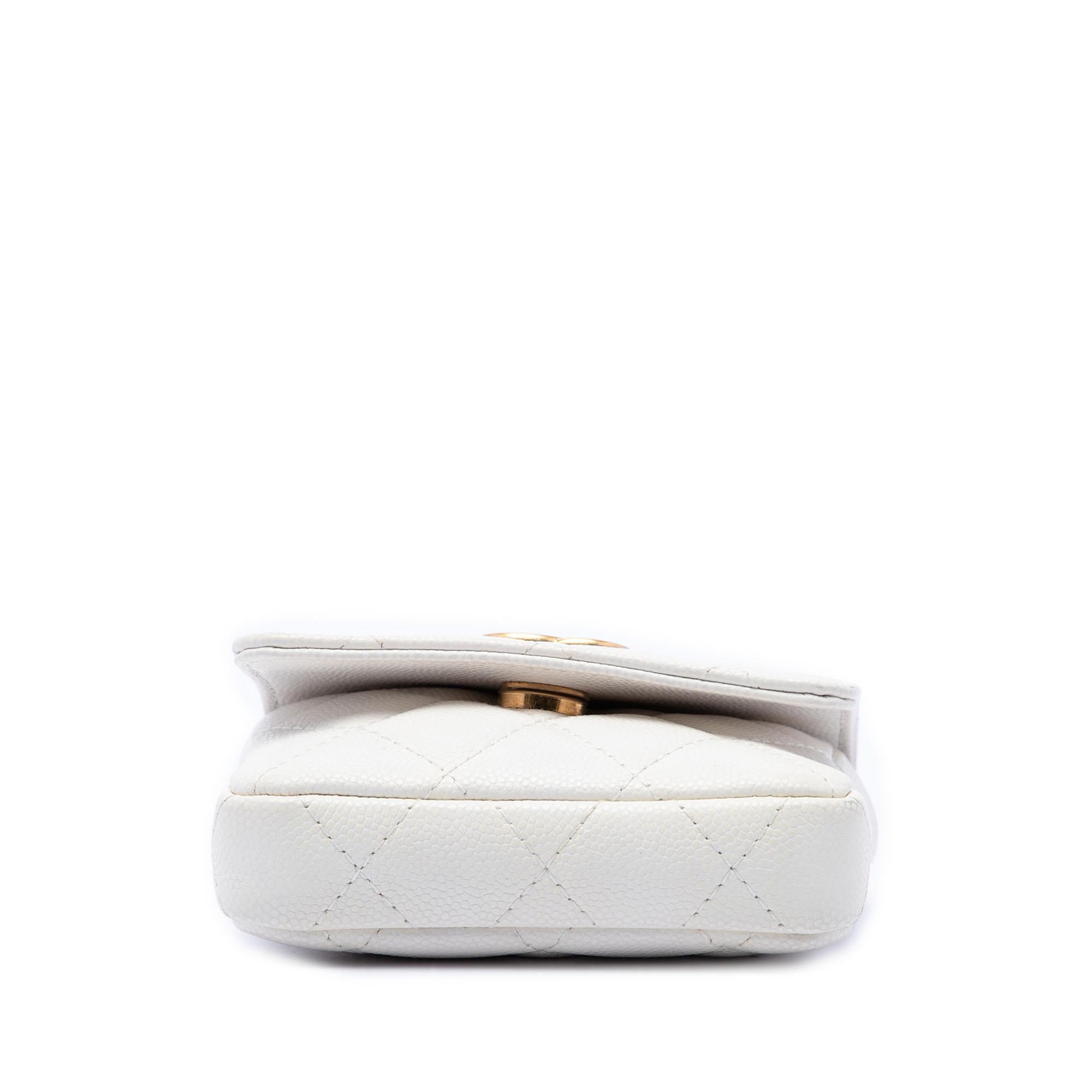 Chanel Quilted Caviar Twist Your Buttons Flap Chain Belt Bag