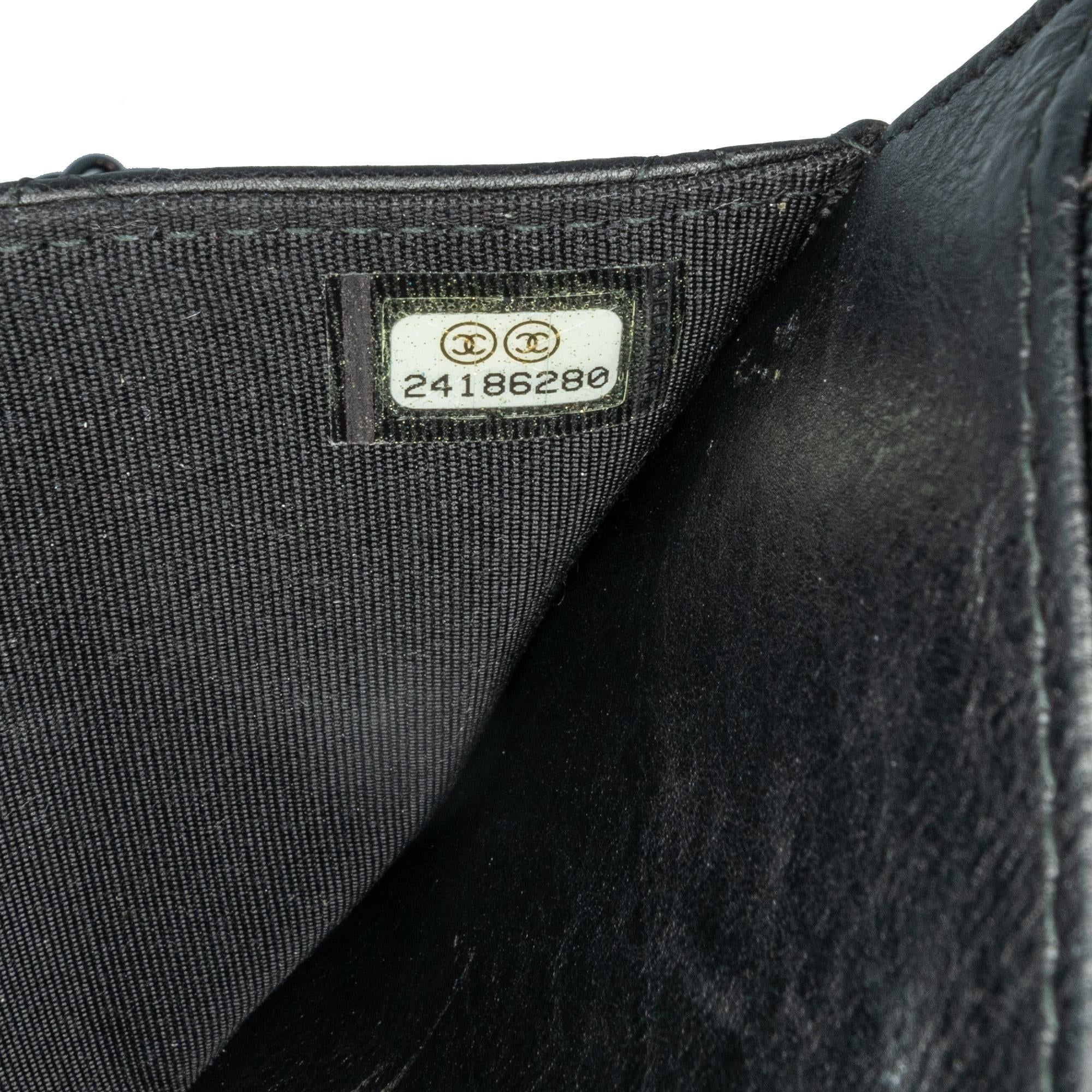 Chanel Quilted Crumpled Calfskin So Black Wallet On Chain (SHG-VI9SVY)