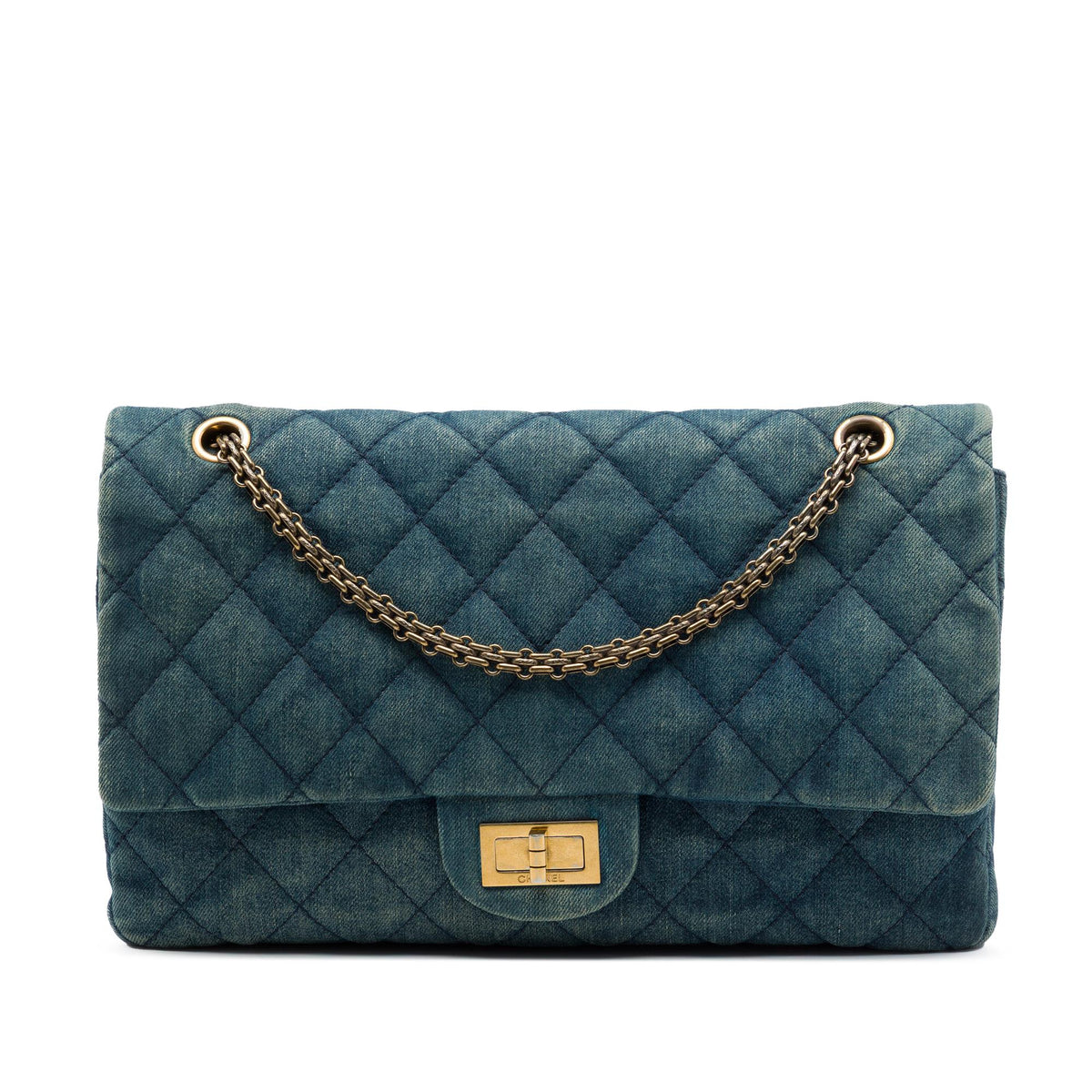 Chanel Quilted Denim Reissue 2.55 Double Flap 227