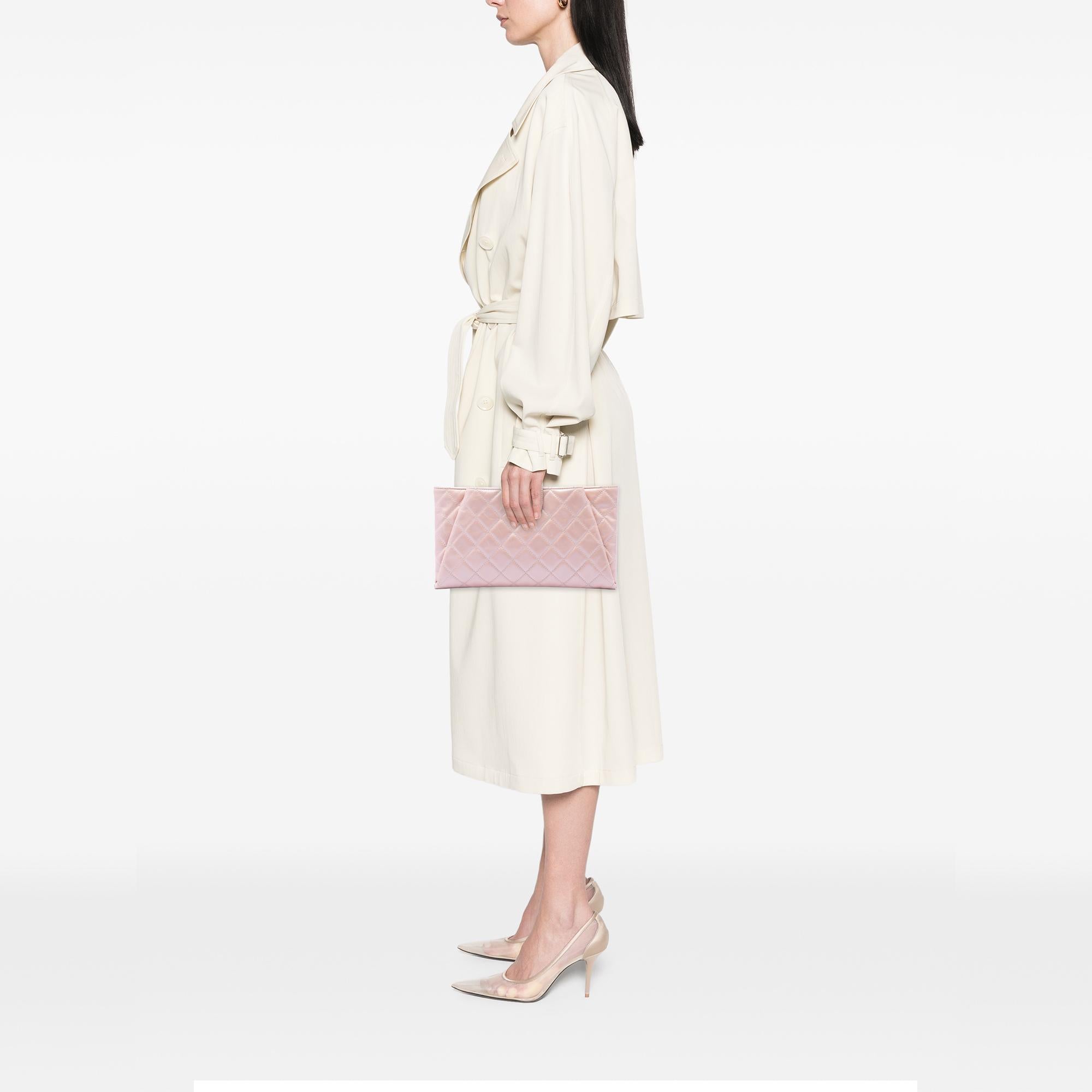 Chanel Quilted Glazed Calfskin Coco Pleats Clutch