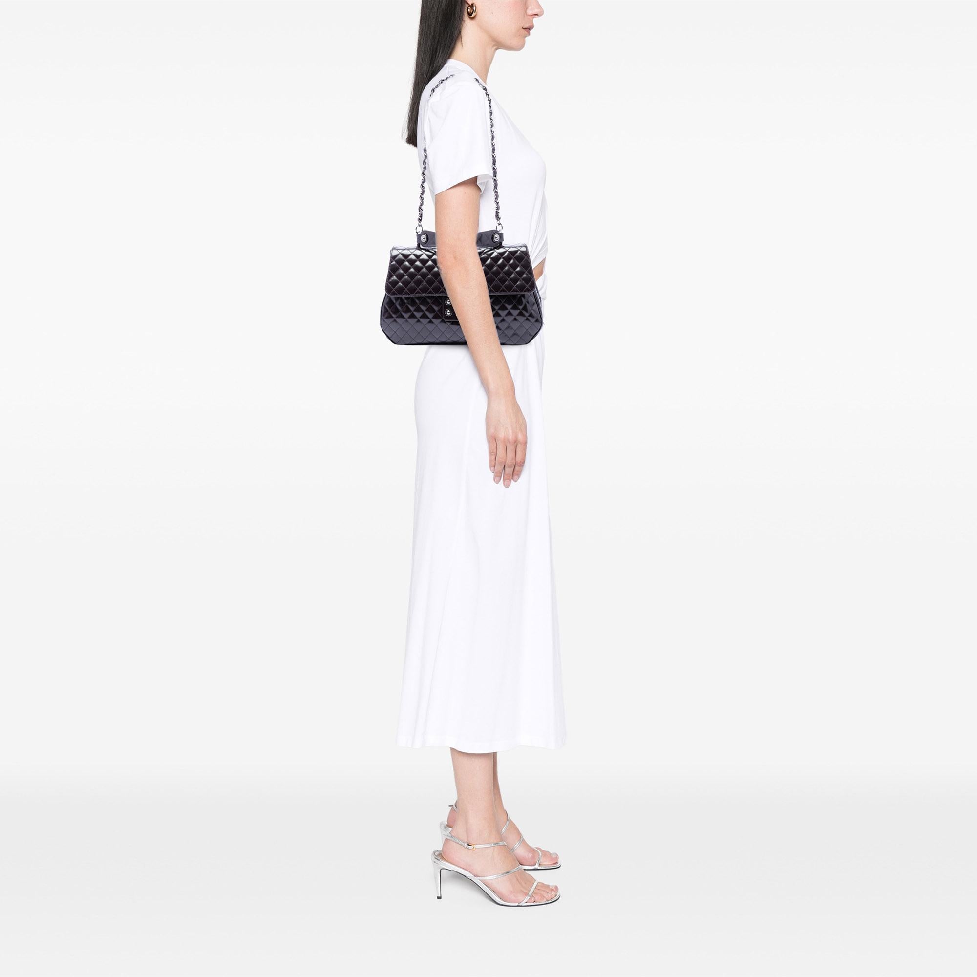 Chanel Quilted Glazed Calfskin Mademoiselle Lock Kelly Flap