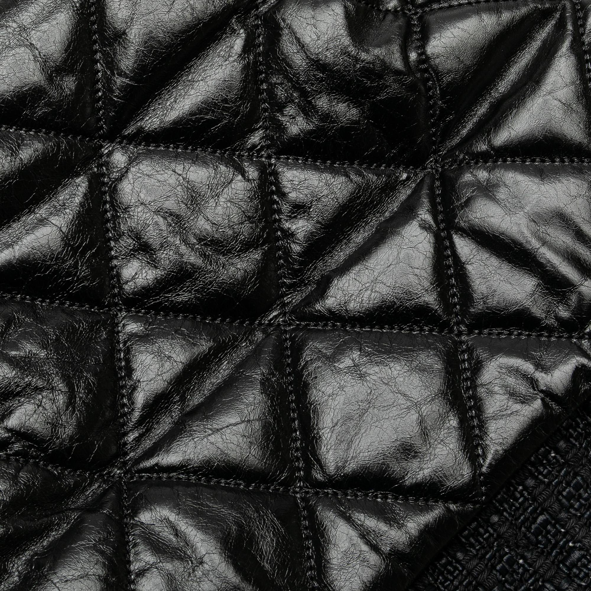 Chanel Quilted Glazed Calfskin and Tweed Portobello Frame Satchel