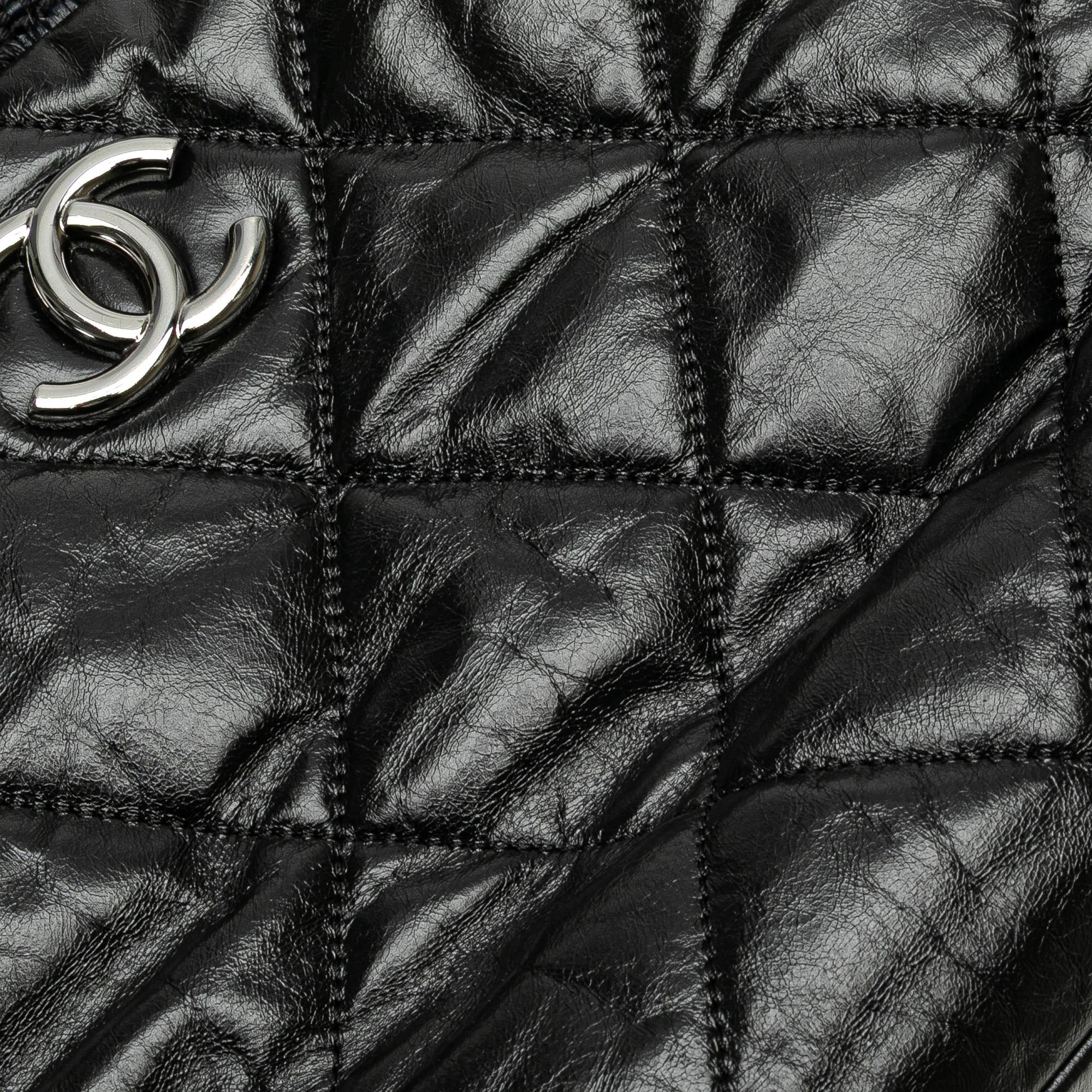 Chanel Quilted Glazed Calfskin and Tweed Portobello Frame Satchel