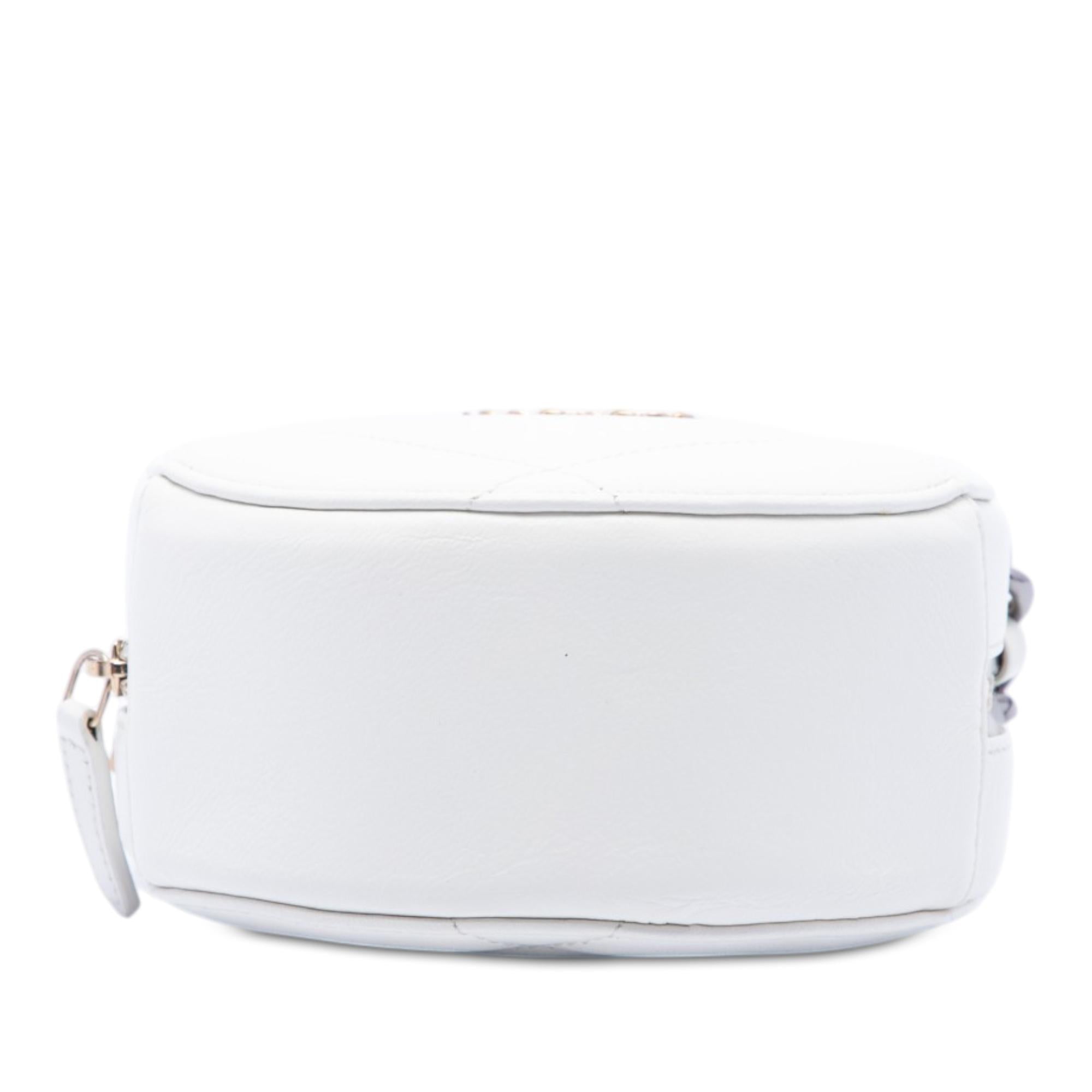 Chanel Quilted Goatskin 19 Round Clutch With Chain