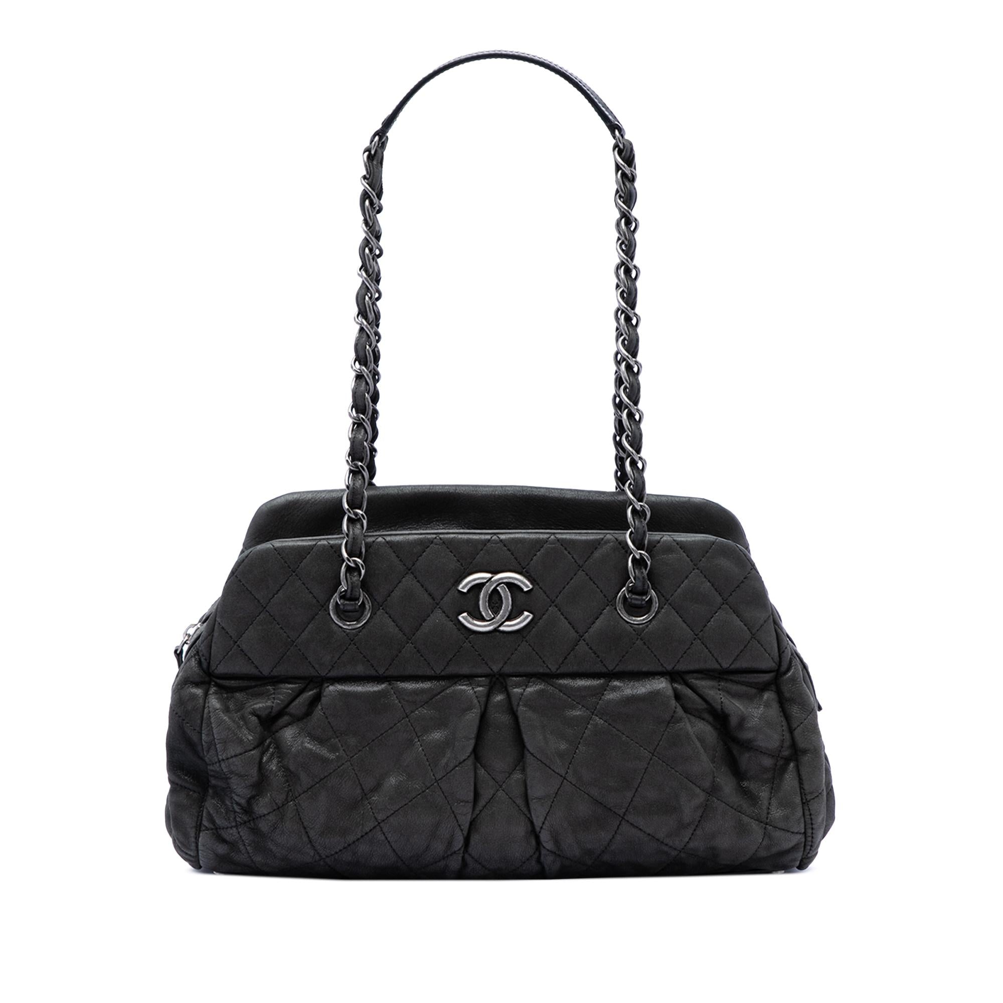 Chanel Quilted Iridescent Calfskin Chic Quilt Bowling Bag