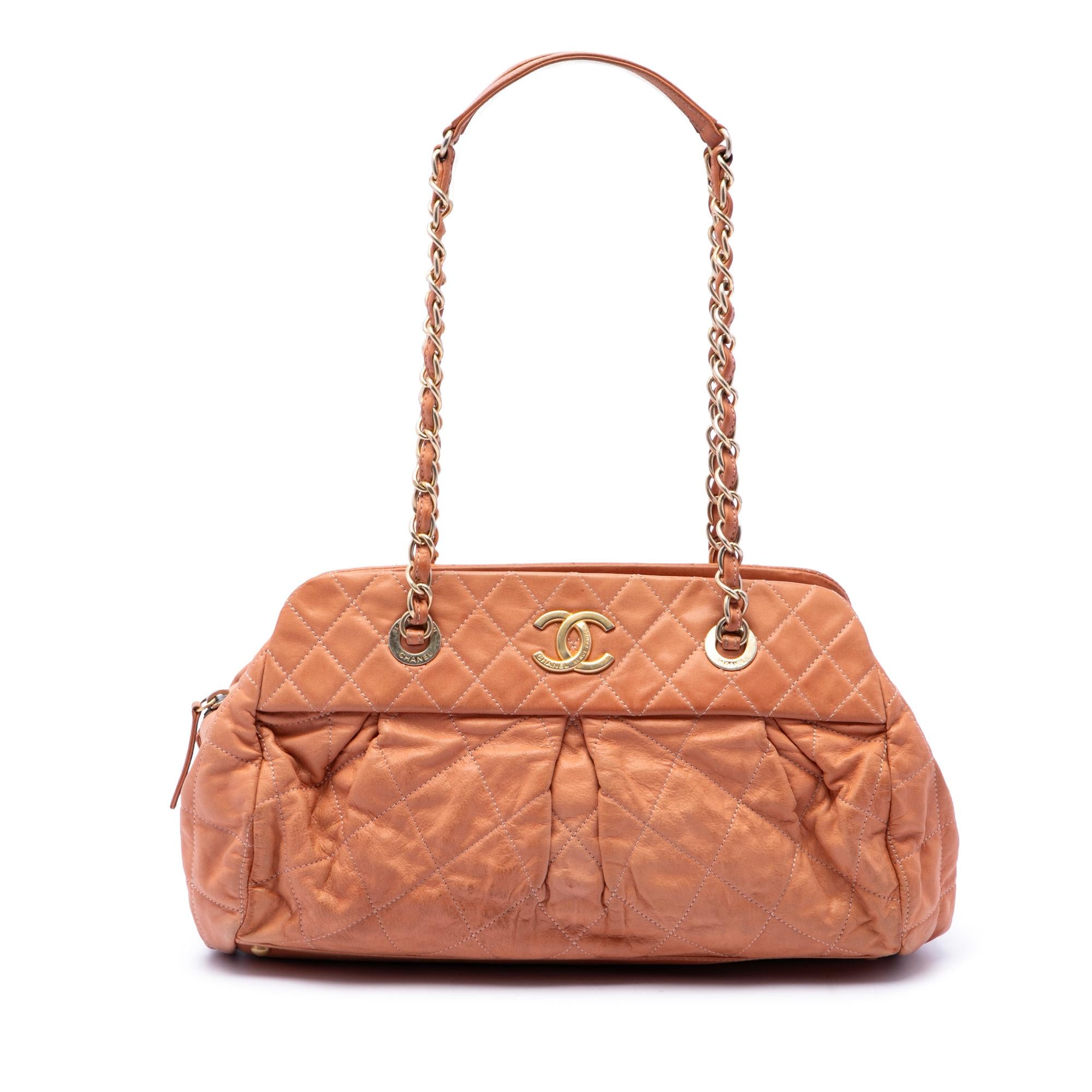 Chanel Quilted Iridescent Calfskin Chic Quilt Bowling Bag