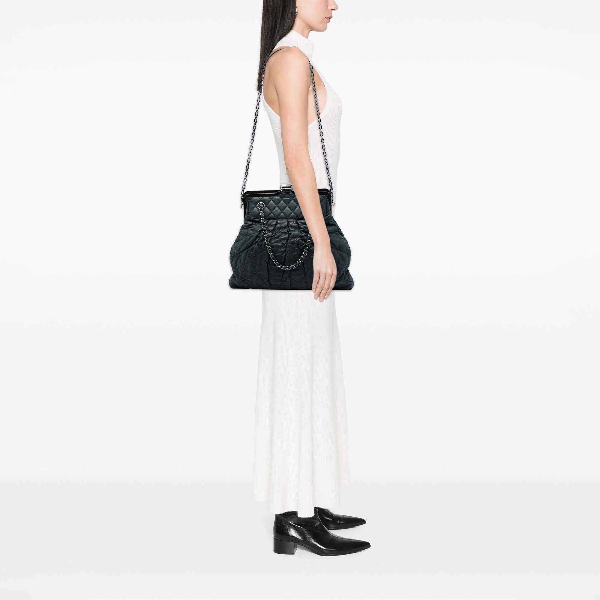 Chanel Quilted Iridescent Calfskin Chic Quilt Frame Satchel