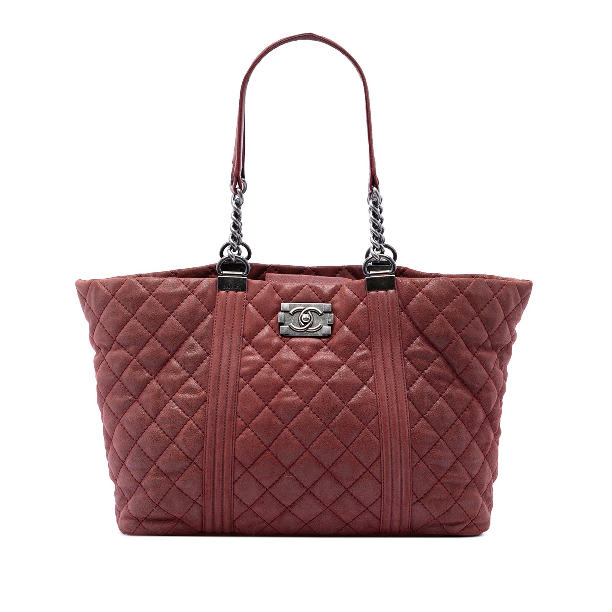 Chanel Quilted Iridescent Calfskin Gentle Boy Tote