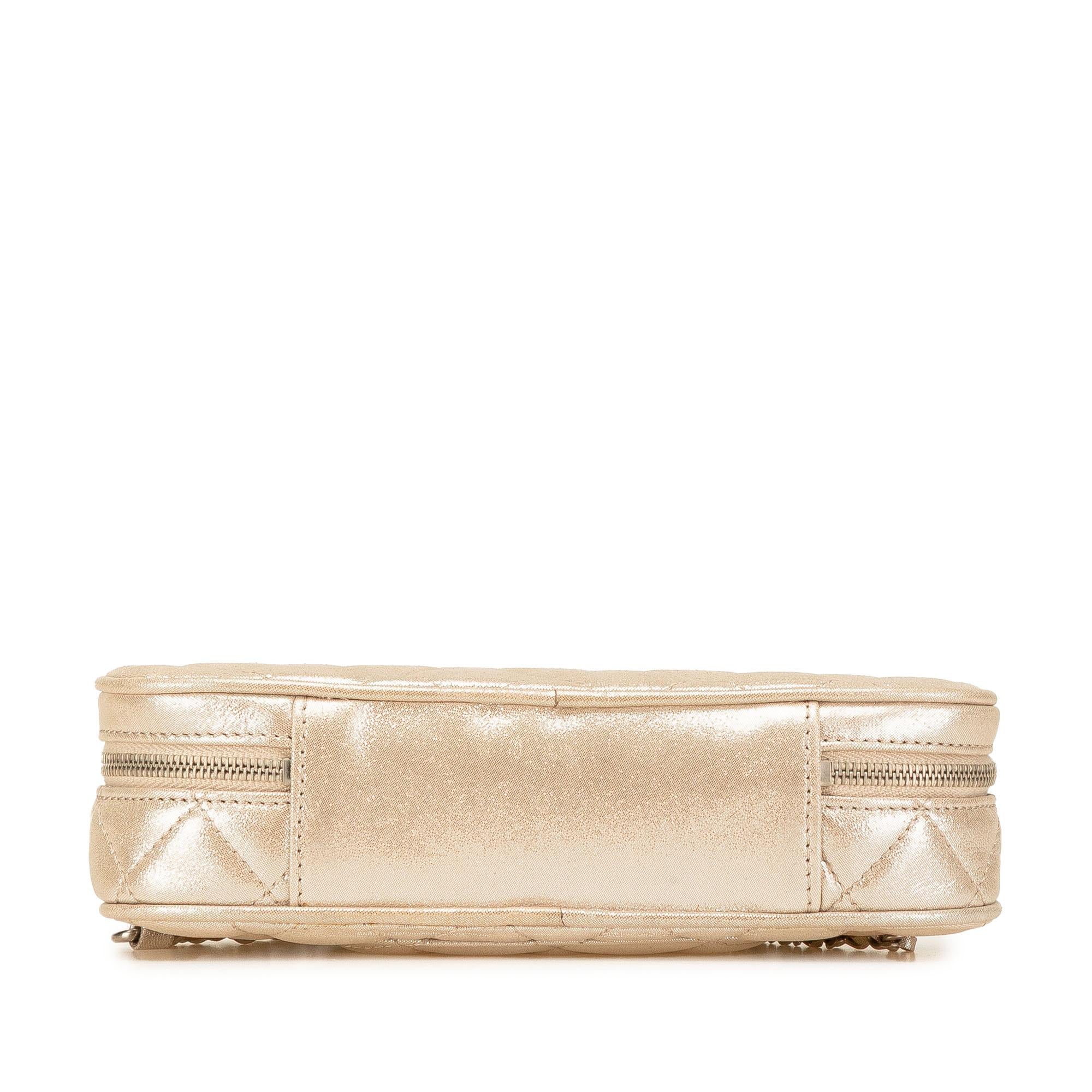 Chanel Quilted Iridescent Lambskin Wristlet Clutch
