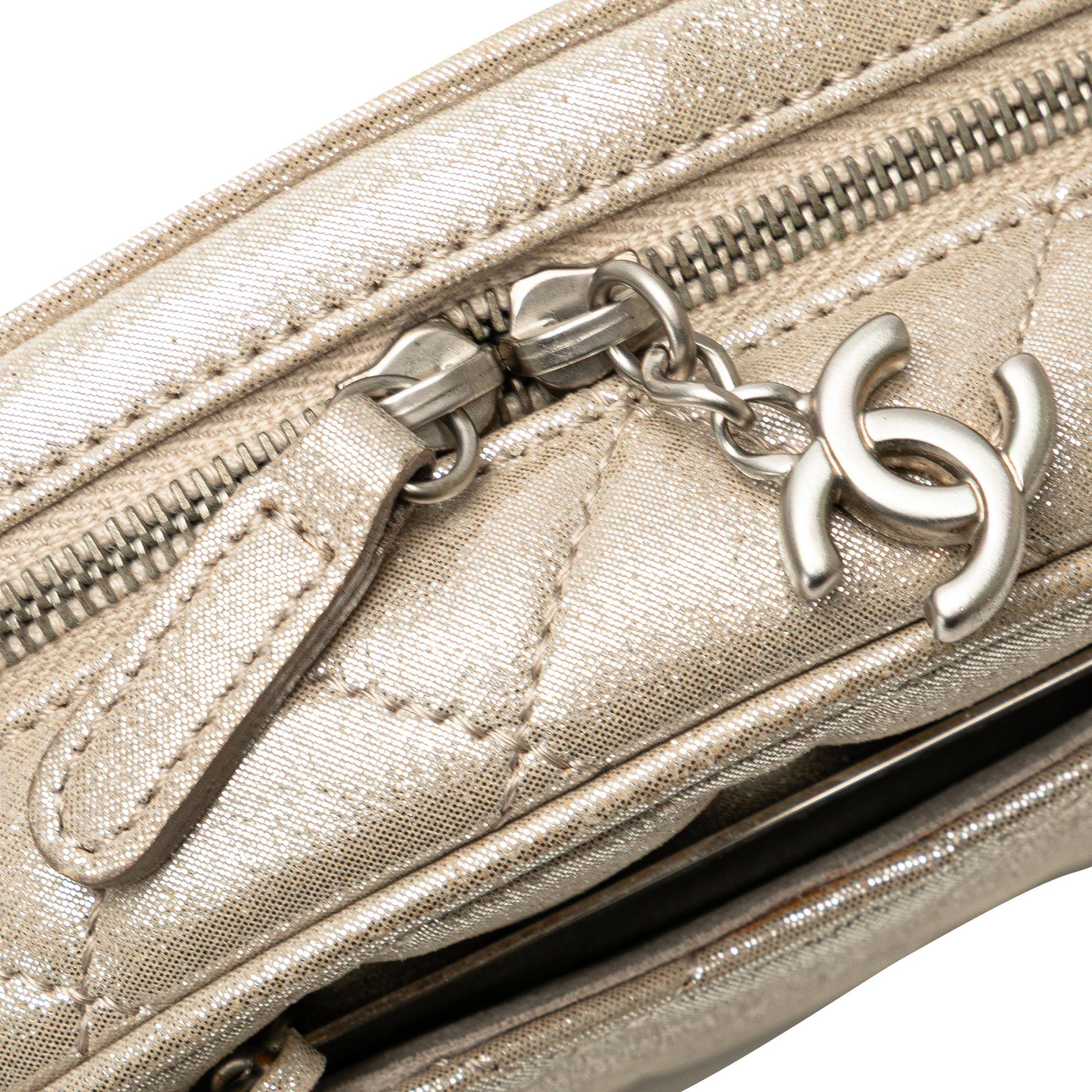 Chanel Quilted Iridescent Lambskin Wristlet Clutch