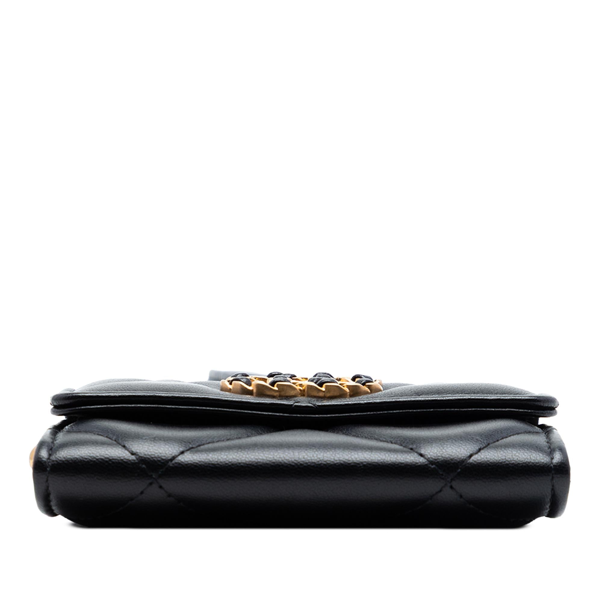 Chanel Quilted Lambskin 19 Flap Coin Purse With Chain