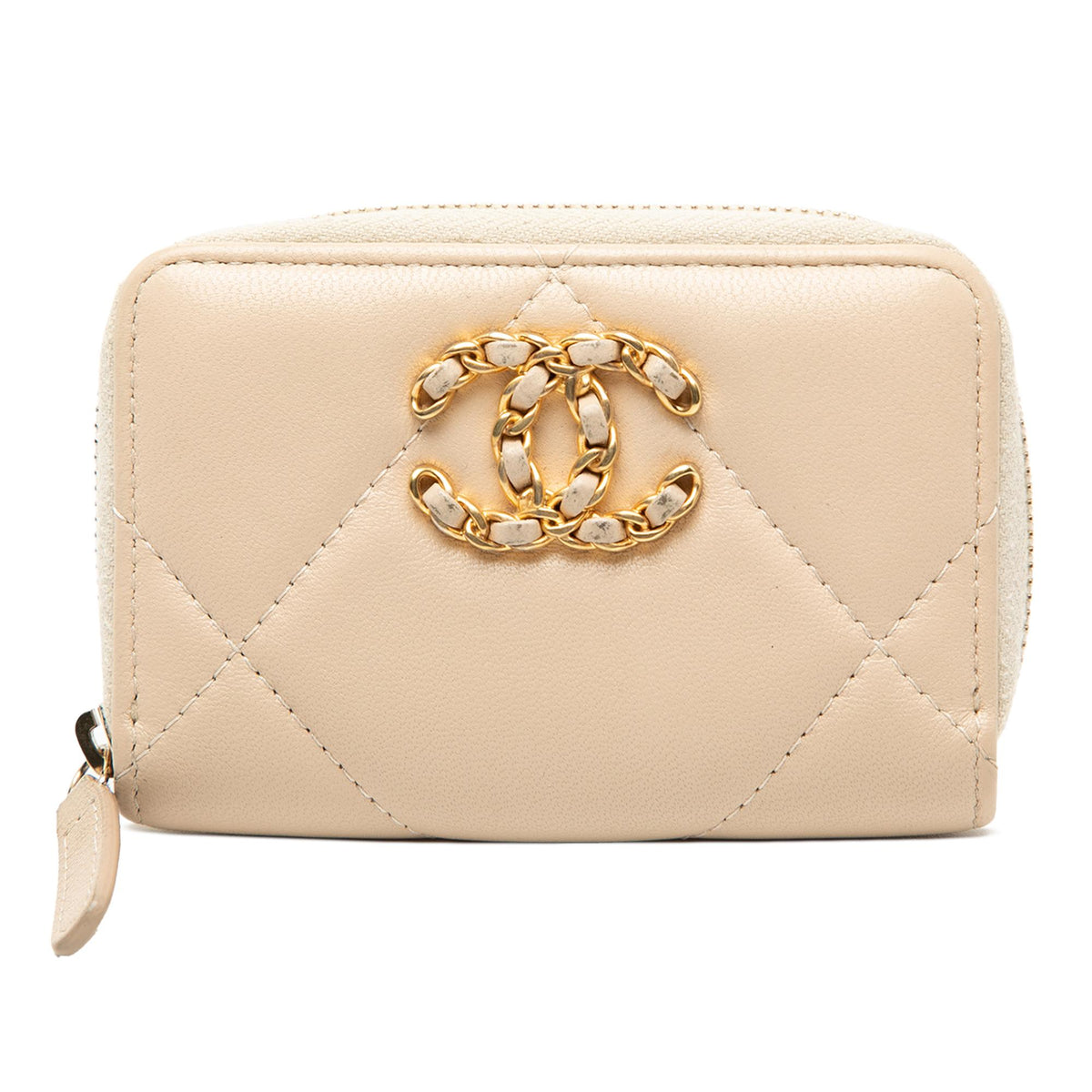 Chanel Quilted Lambskin 19 Zip Coin Purse