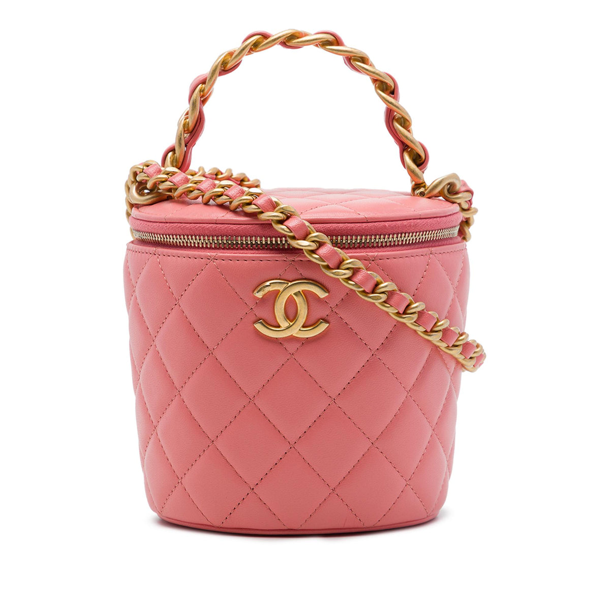 Chanel Quilted Lambskin Afternoon Tea Vanity Case with Chain