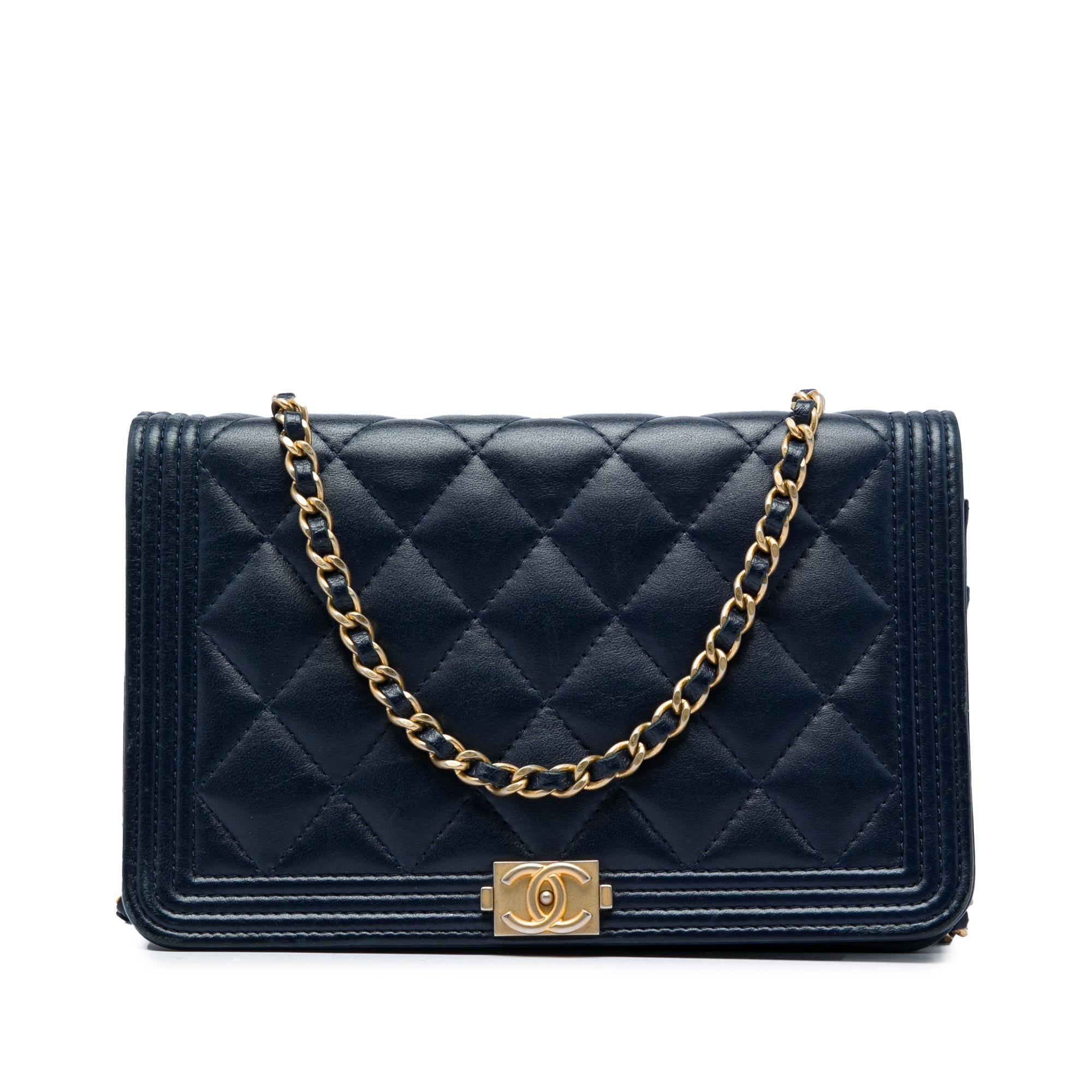 Chanel Quilted Lambskin Boy Wallet On Chain