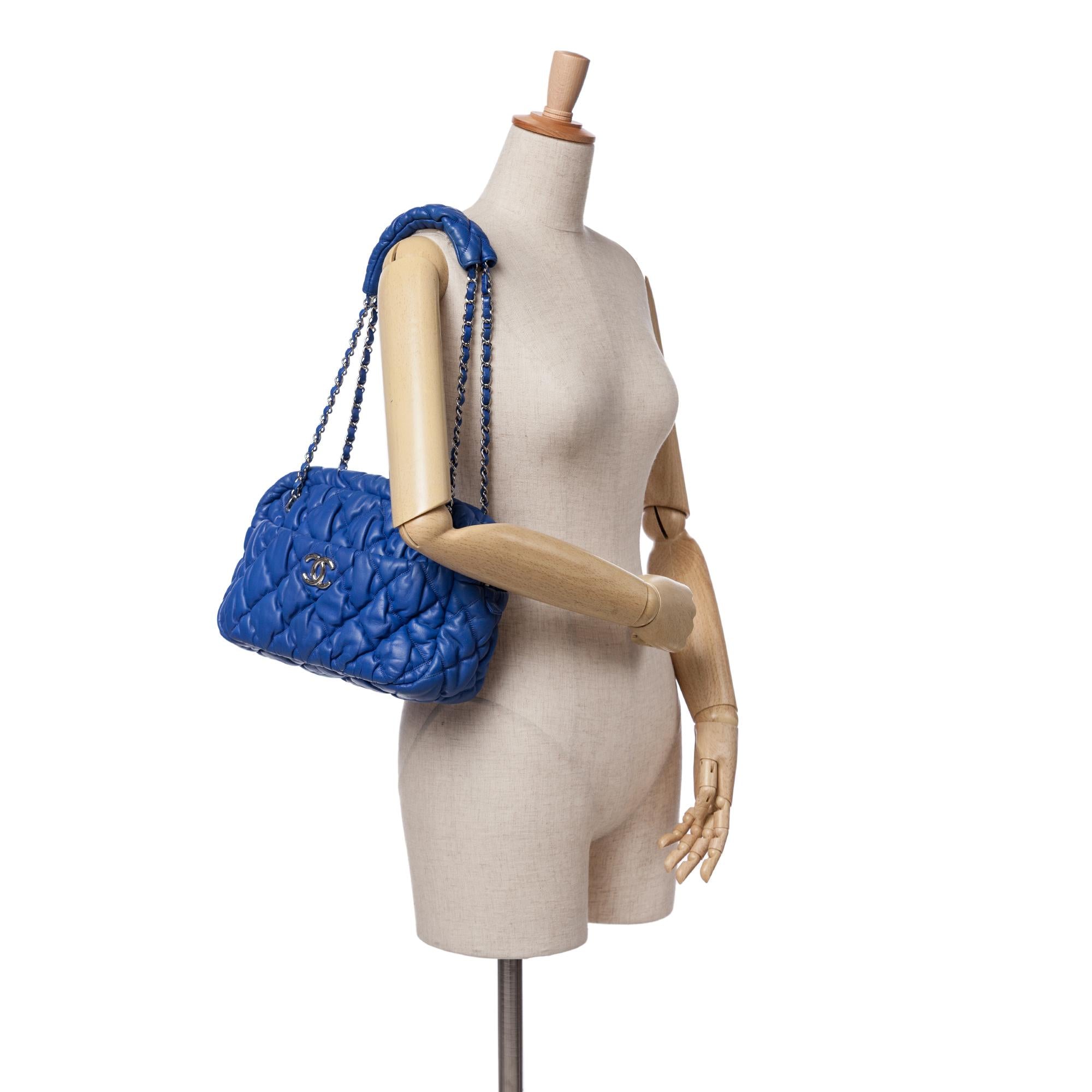 Chanel Quilted Lambskin Bubble Quilt Camera Shoulder Bag