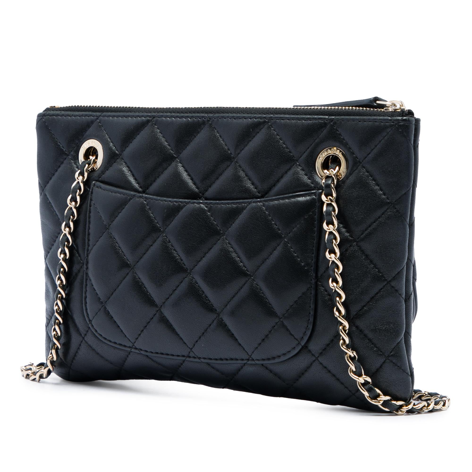 Chanel Quilted Lambskin Double Case with Chain