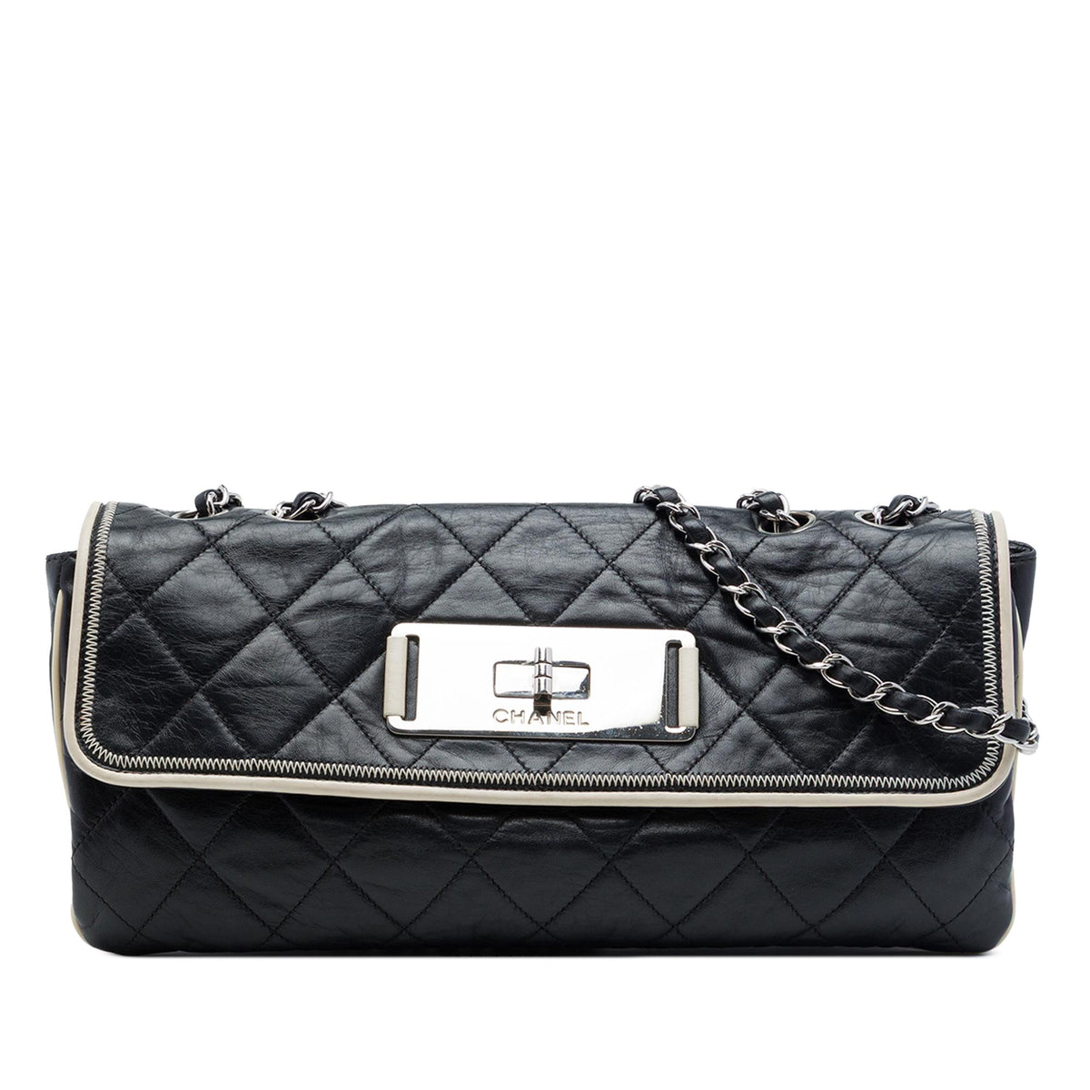 Chanel Quilted Lambskin East West Mademoiselle Flap