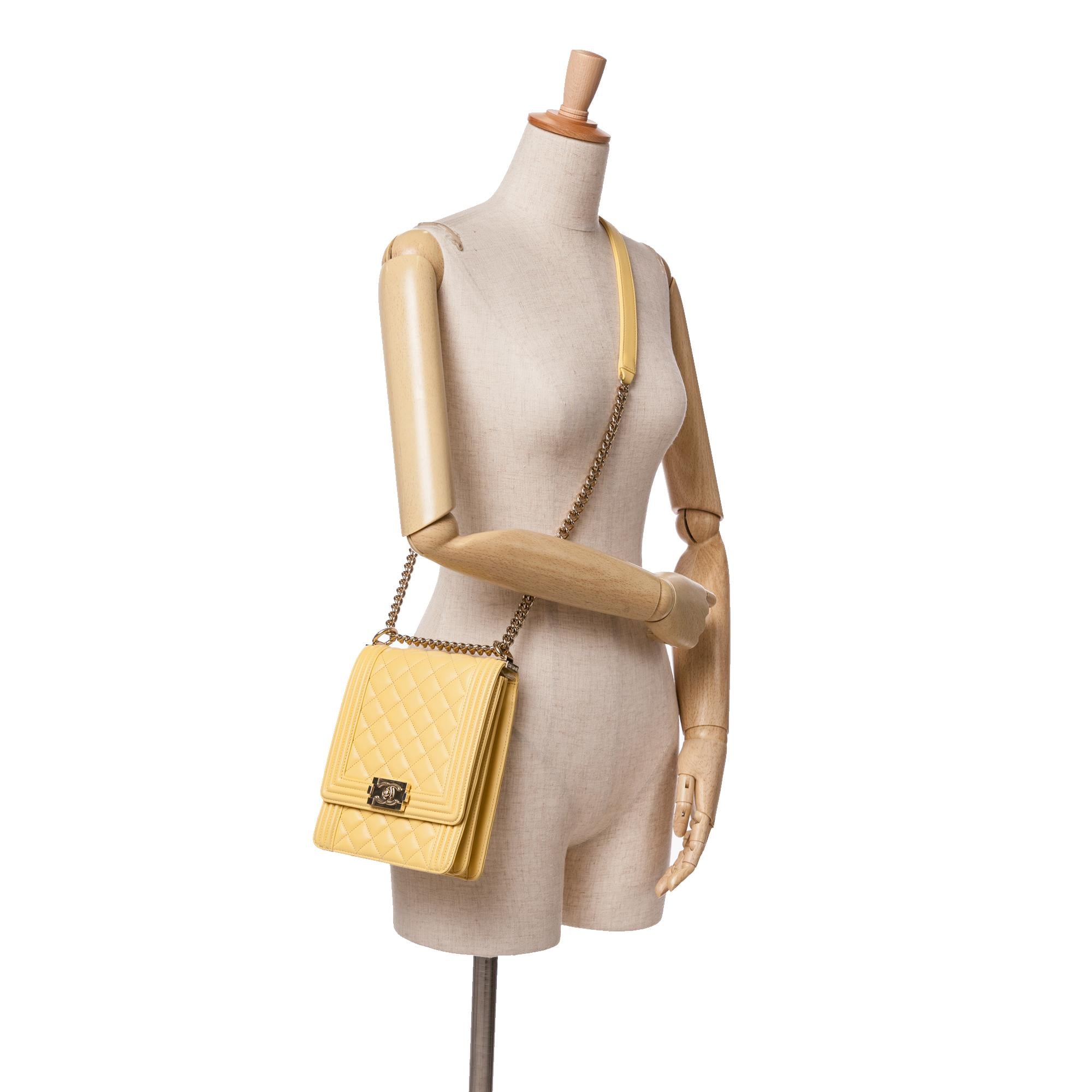 Chanel Quilted Lambskin North South Boy Flap