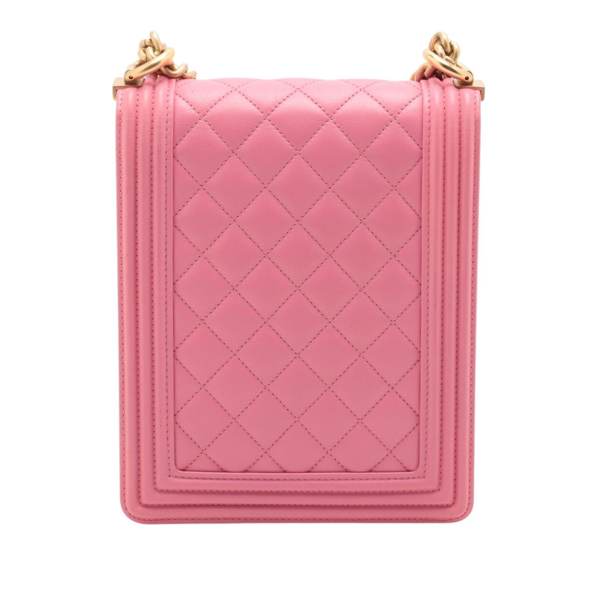 Chanel Quilted Lambskin North South Boy Flap