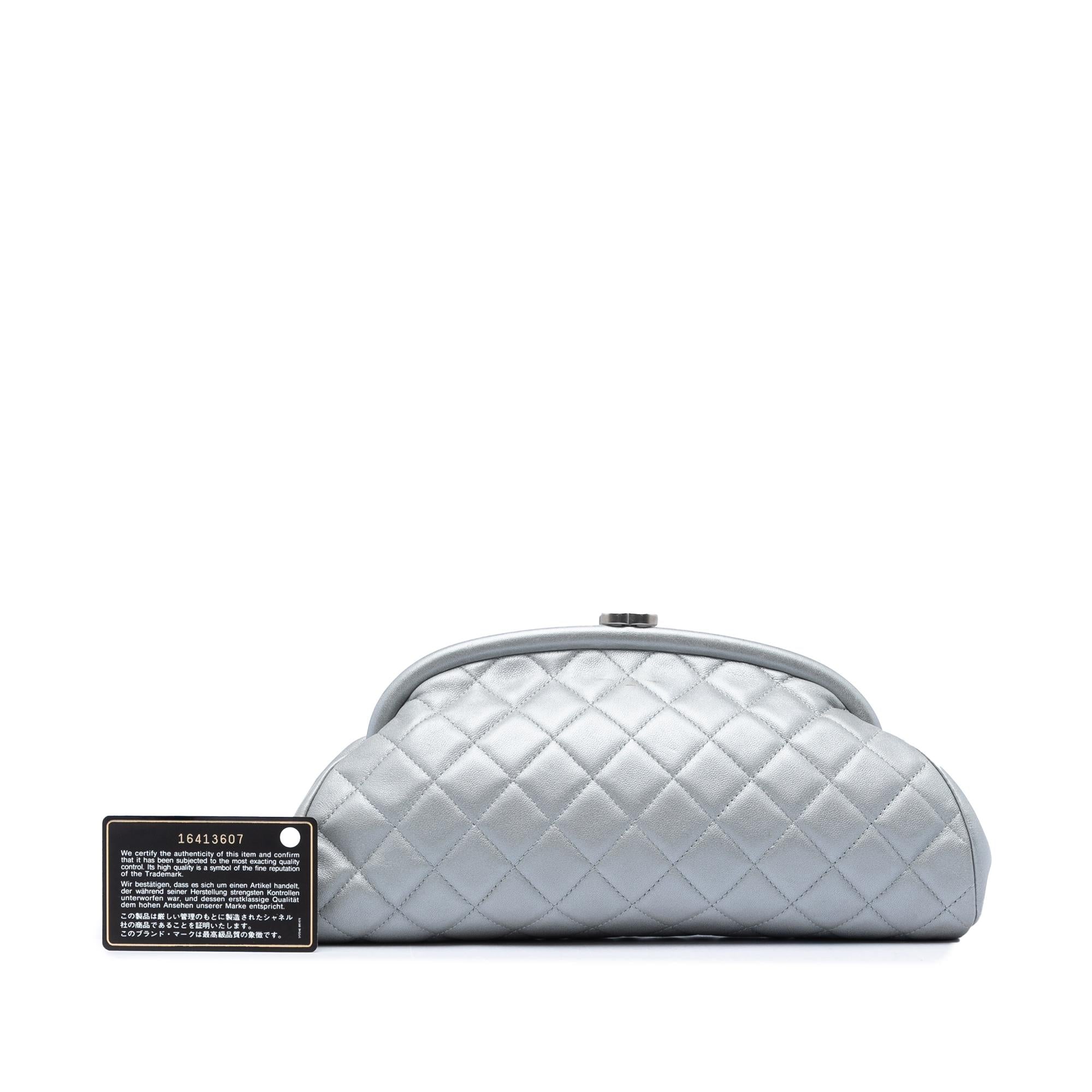 Chanel Quilted Lambskin Timeless Kisslock Clutch