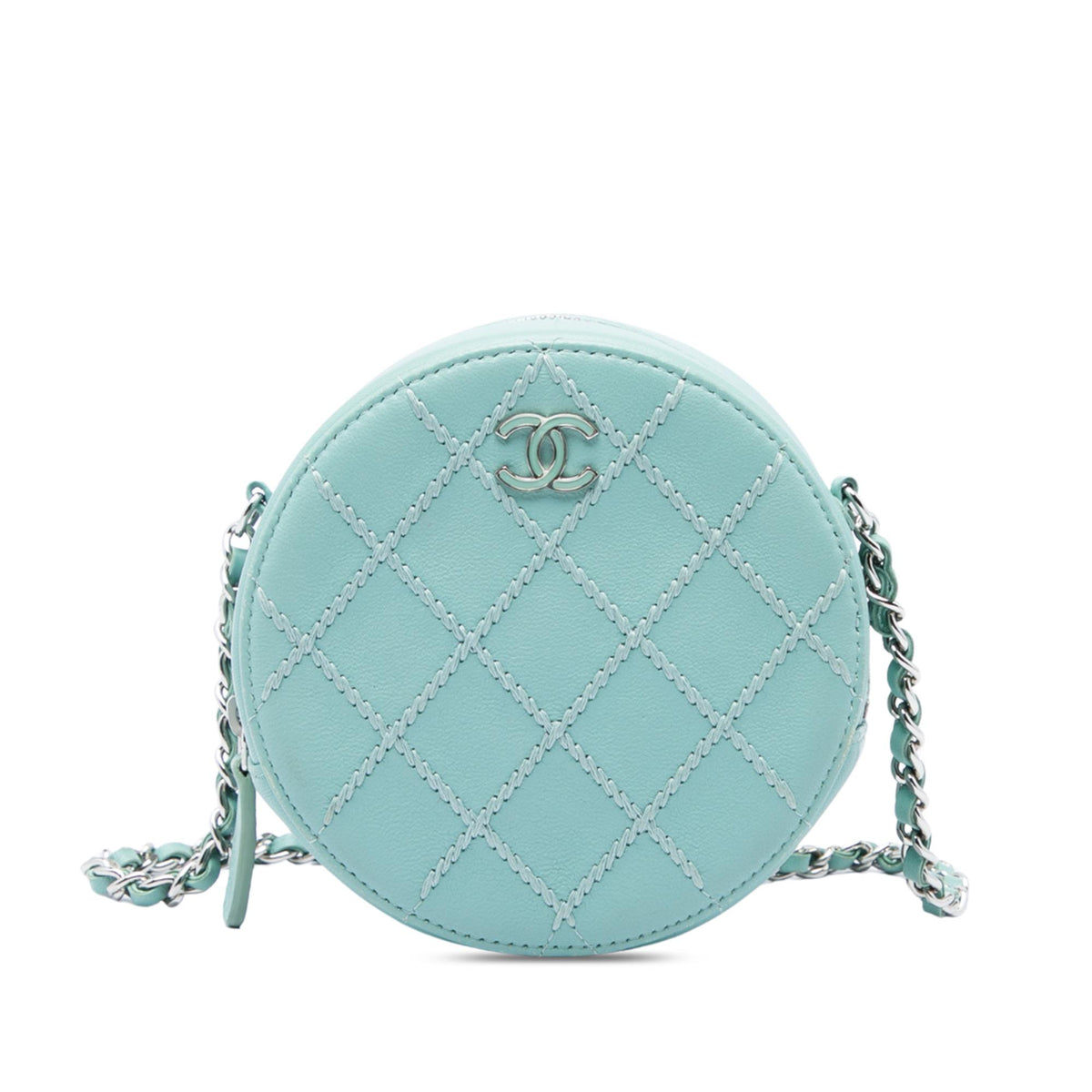 Chanel Quilted Lambskin Ultimate Stitch Round Clutch With Chain