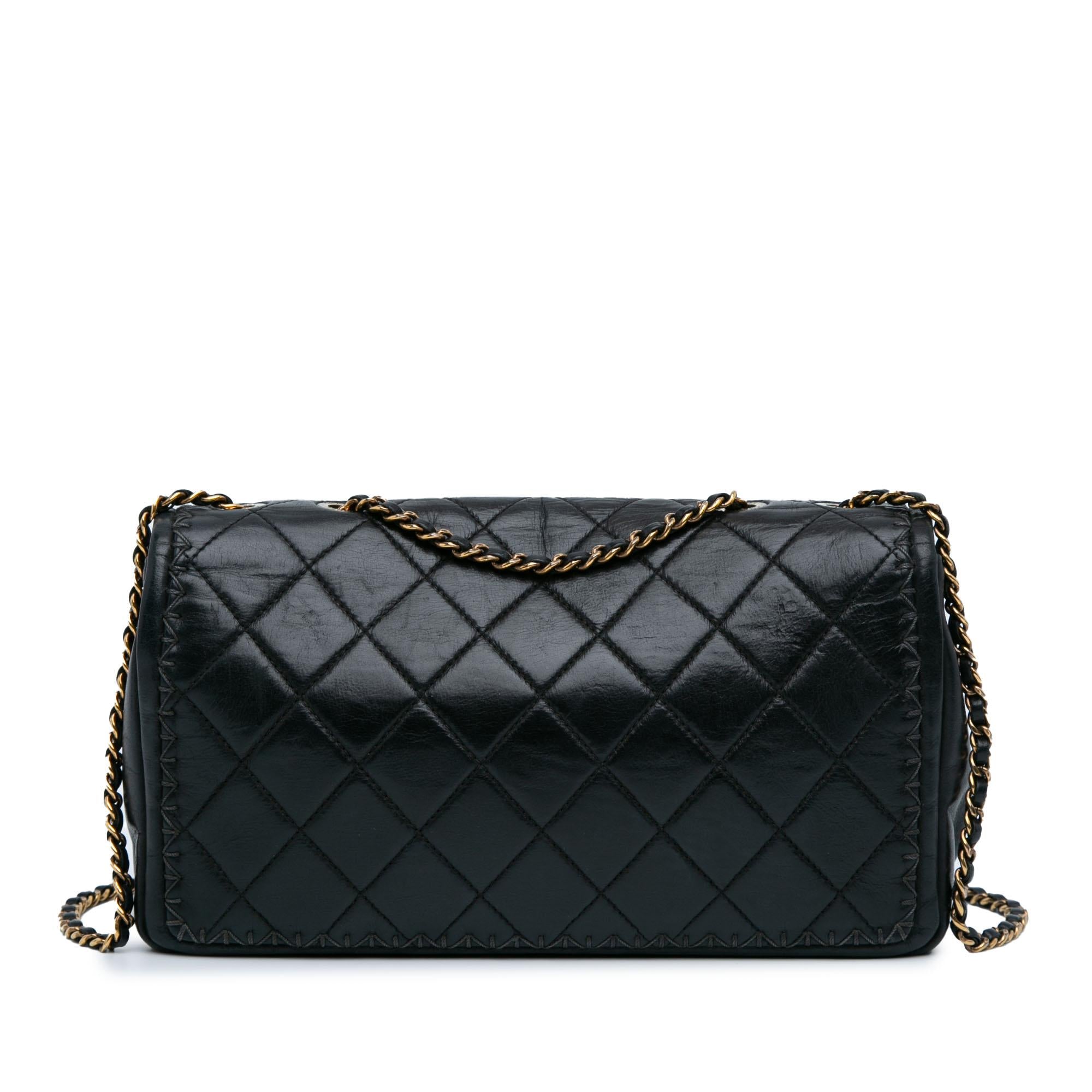 Chanel Quilted Lambskin Whipstitch Single Flap (SHG-OfzSAu)