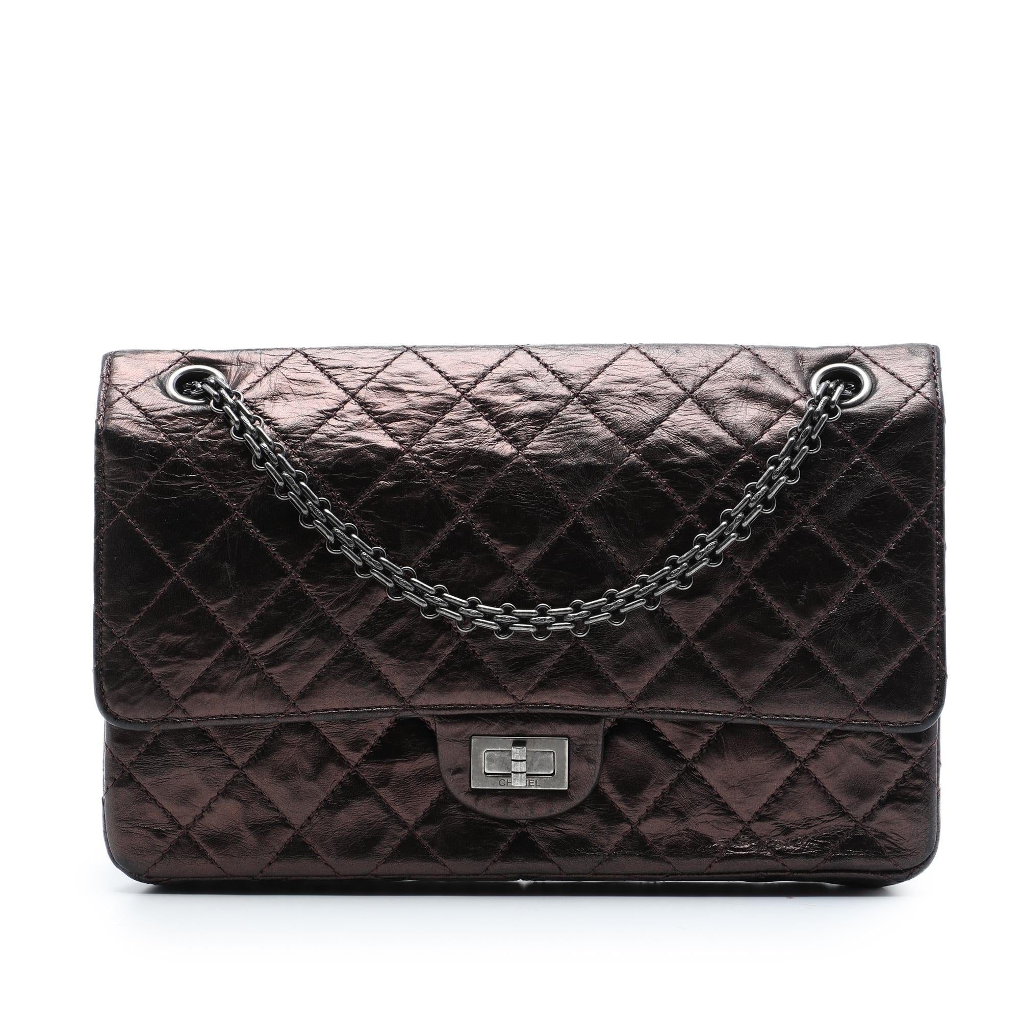 Chanel Quilted Metallic Aged Calfskin Reissue 2.55 Double Flap 226