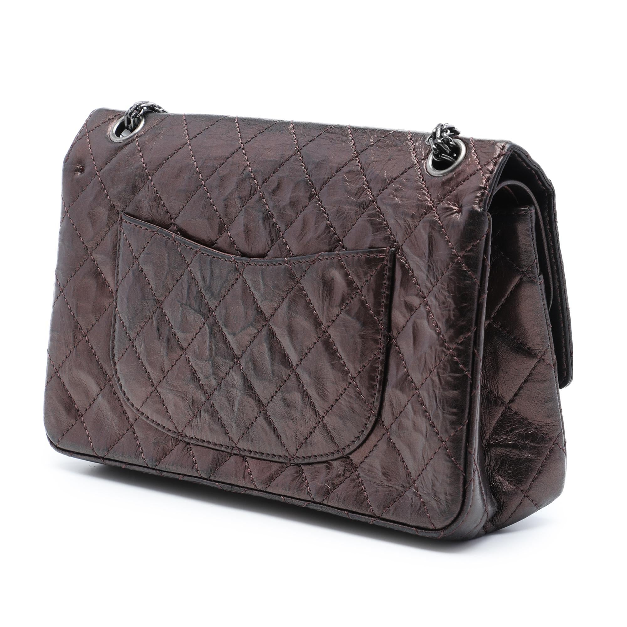 Chanel Quilted Metallic Aged Calfskin Reissue 2.55 Double Flap 226