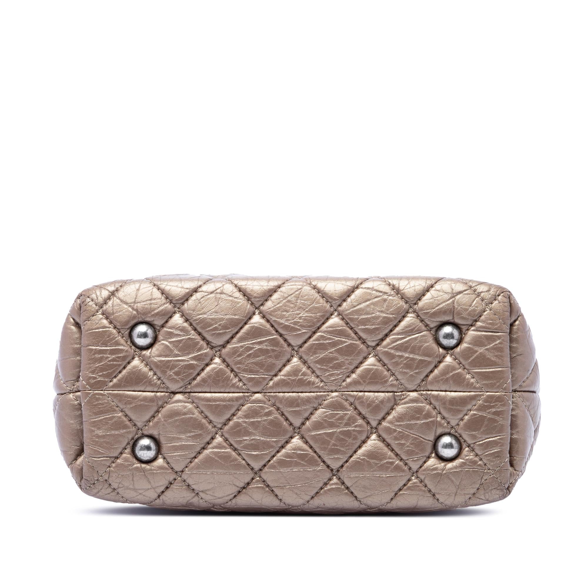 Chanel Quilted Metallic Aged Calfskin Reissue 2.55 Tote