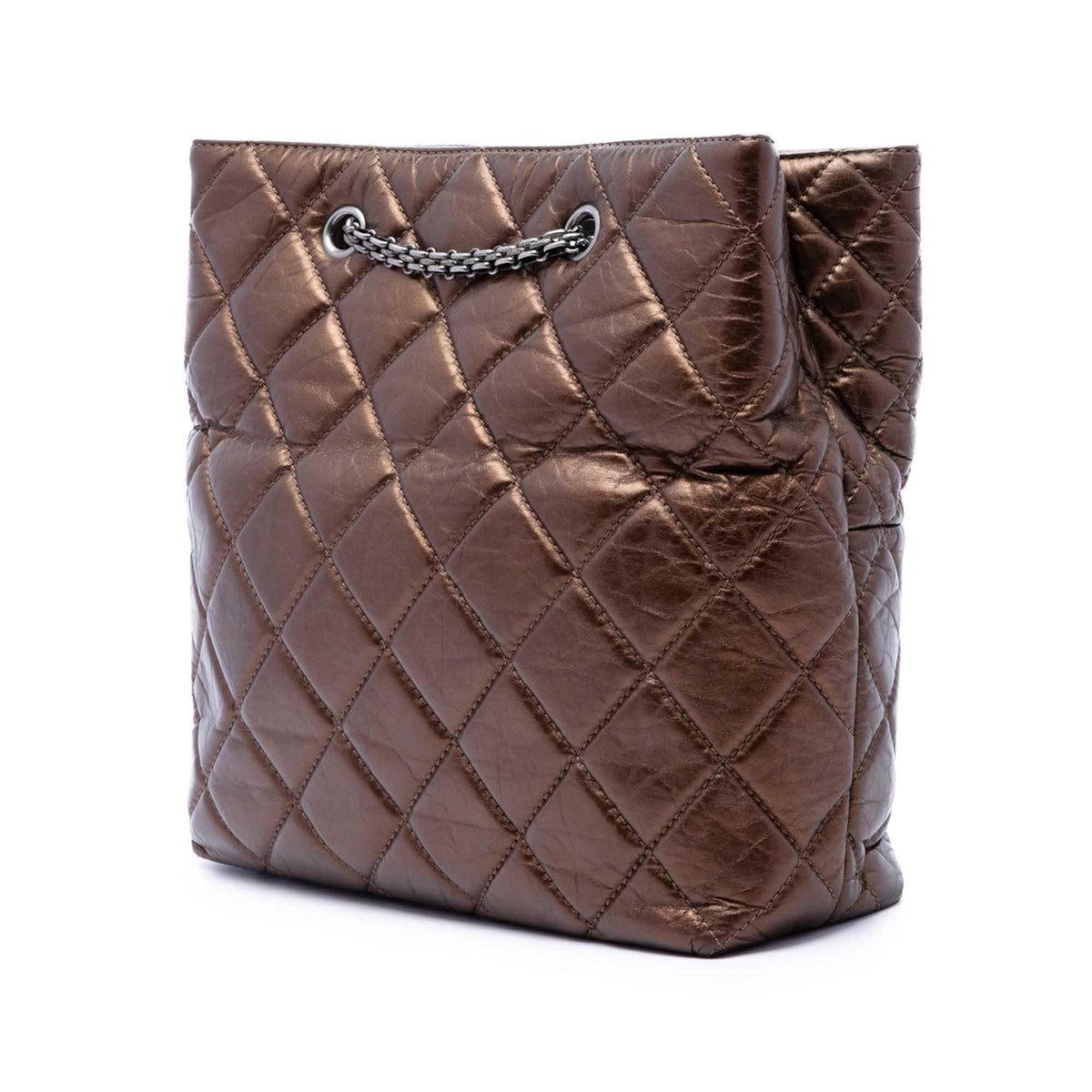 Chanel Quilted Metallic Aged Calfskin Reissue 2.55 Tote