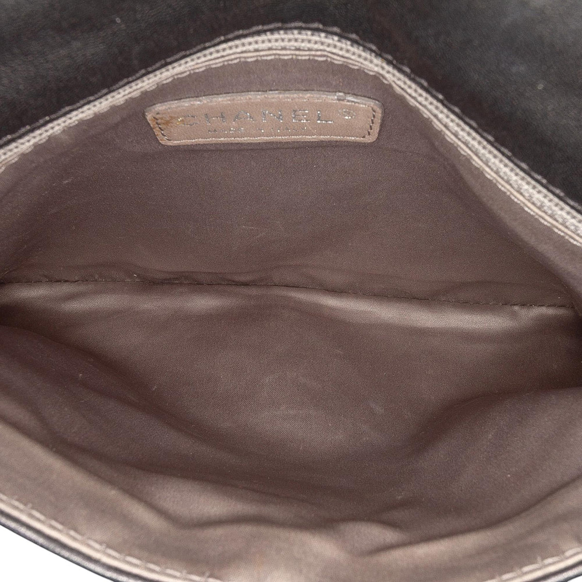 Chanel Quilted Metallic Distressed Lambskin CC Crystal Flap